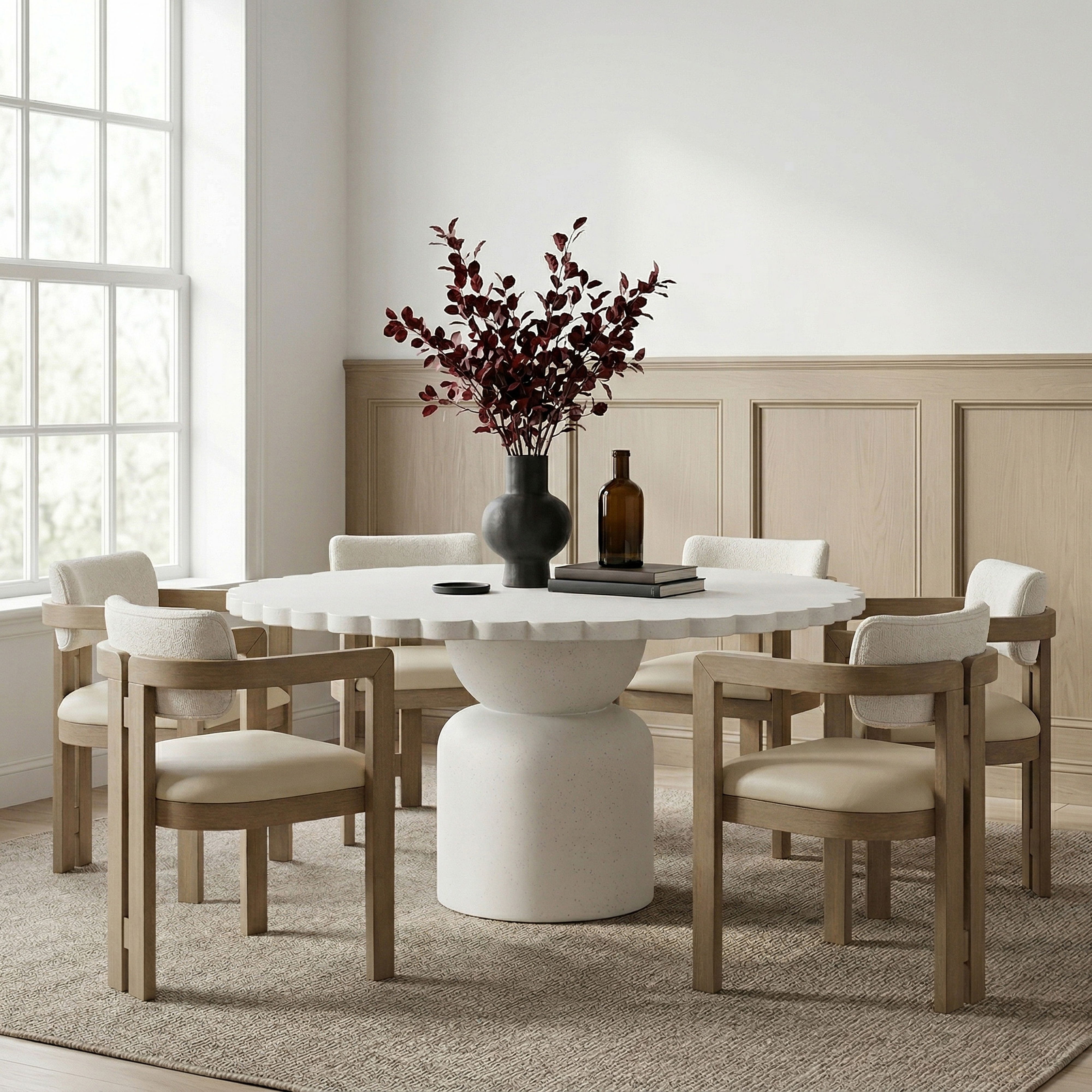 Petalia - 60'' Indoor/Outdoor Dining Table - Cream