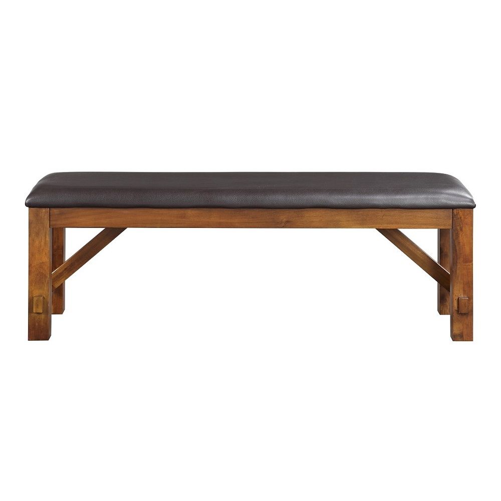 Apollo - Bench - Espresso Synthetic Leather & Walnut, dark brown, view 4