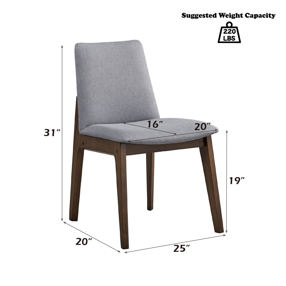 Kaela - Side Chair (Set of 2) - Walnut, gray, view 8