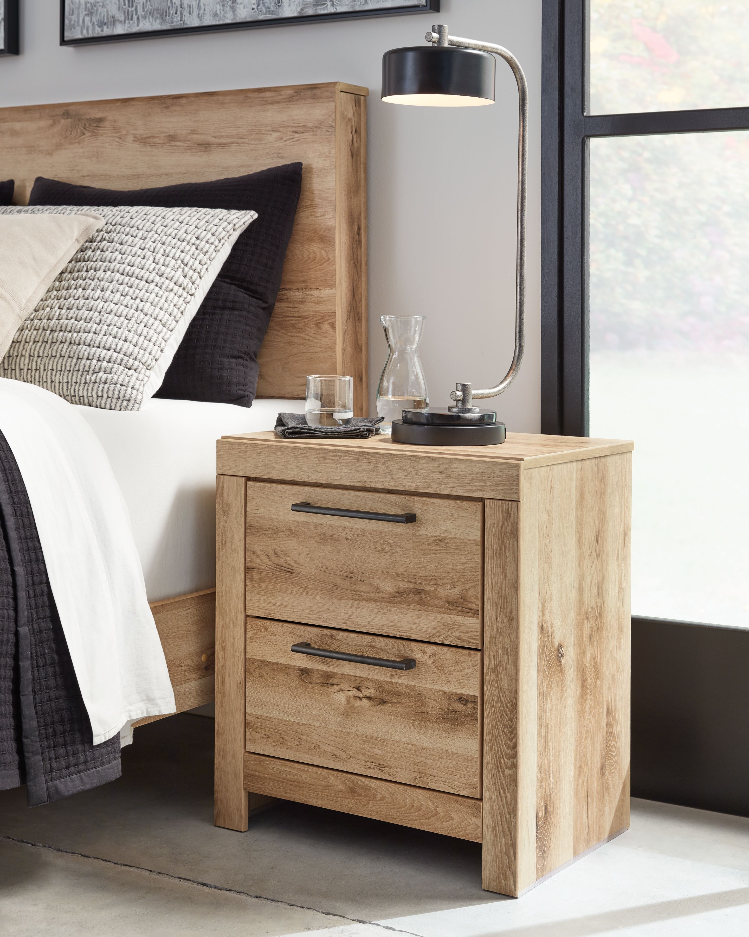 Ashley Furniture Hyanna - 8 Pc. - Dresser, Mirror, Chest, Queen Panel Bed, 2 Nightstands - Tan - Image 10