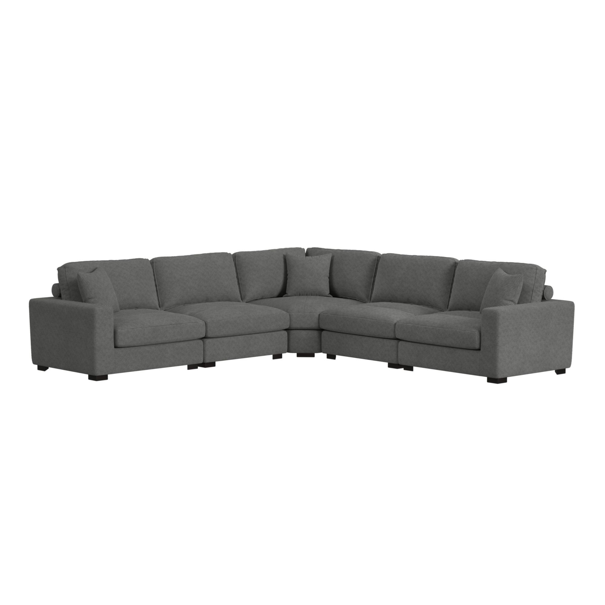 Arizona - Modular Armless Chair - Steno Charcoal
