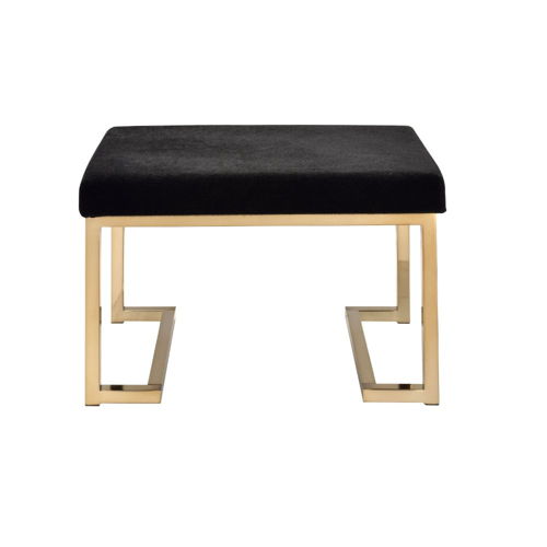 Boice - Ottoman - Black Fabric & Champagne, black