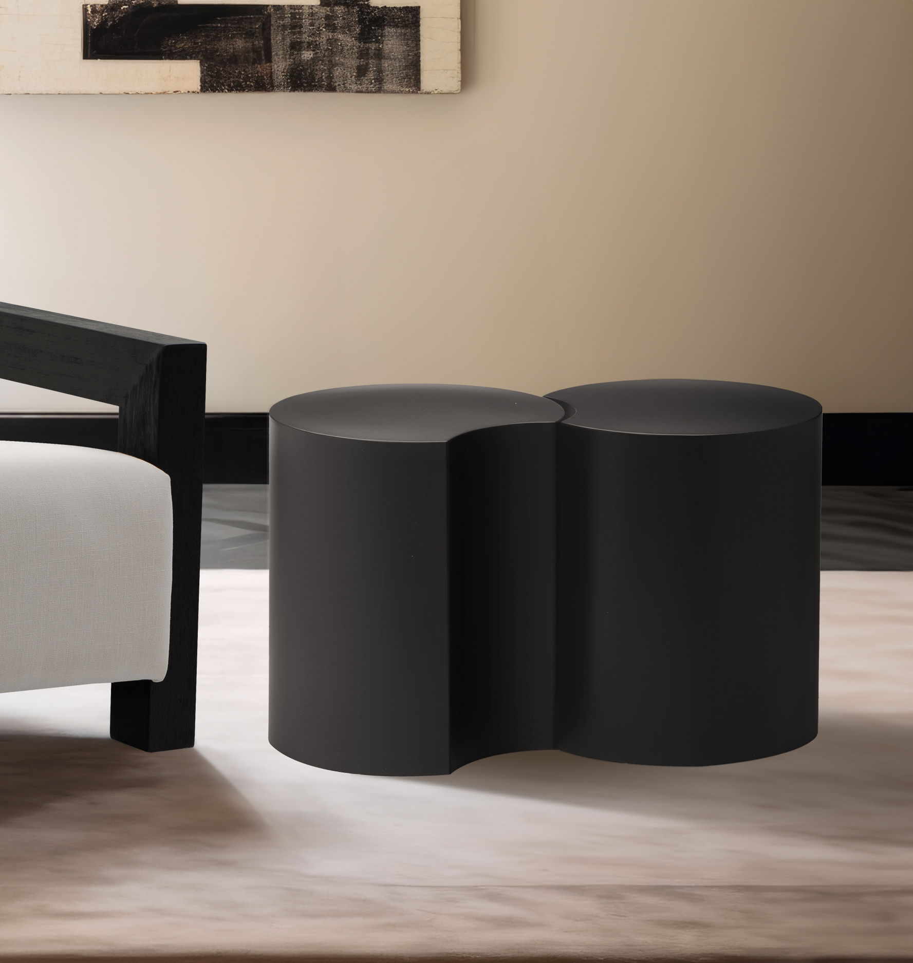 Dimple - 18" 2 Piece Modular End Table - Black
