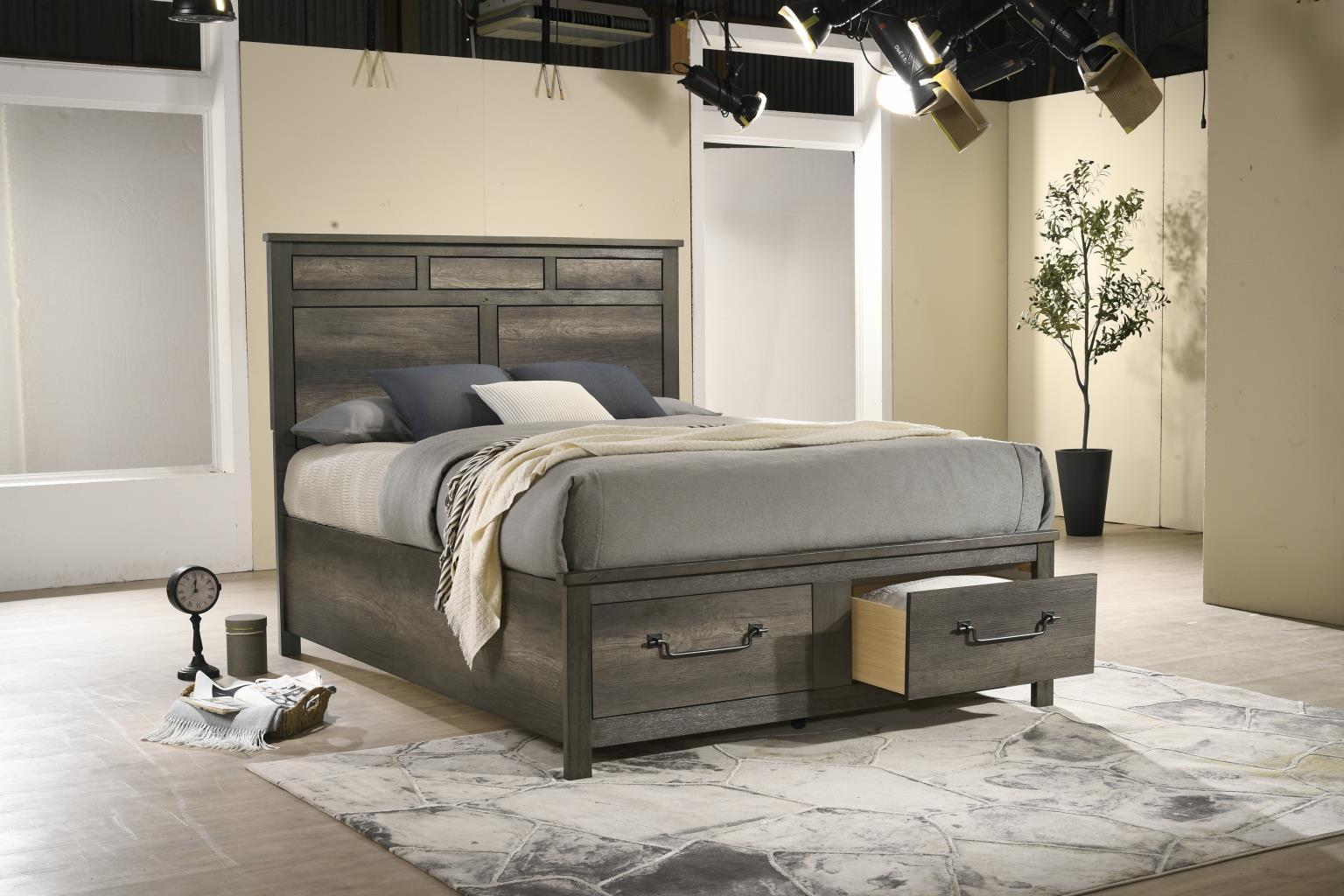 B271 - Kiing Bed - Ash Gray