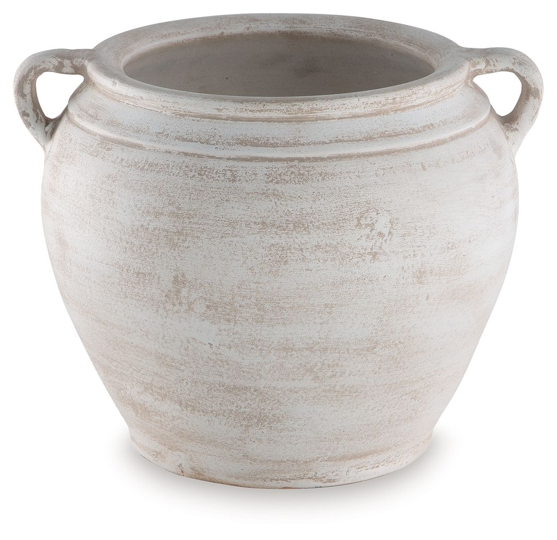 Meadie - 9" Vase - Distressed White