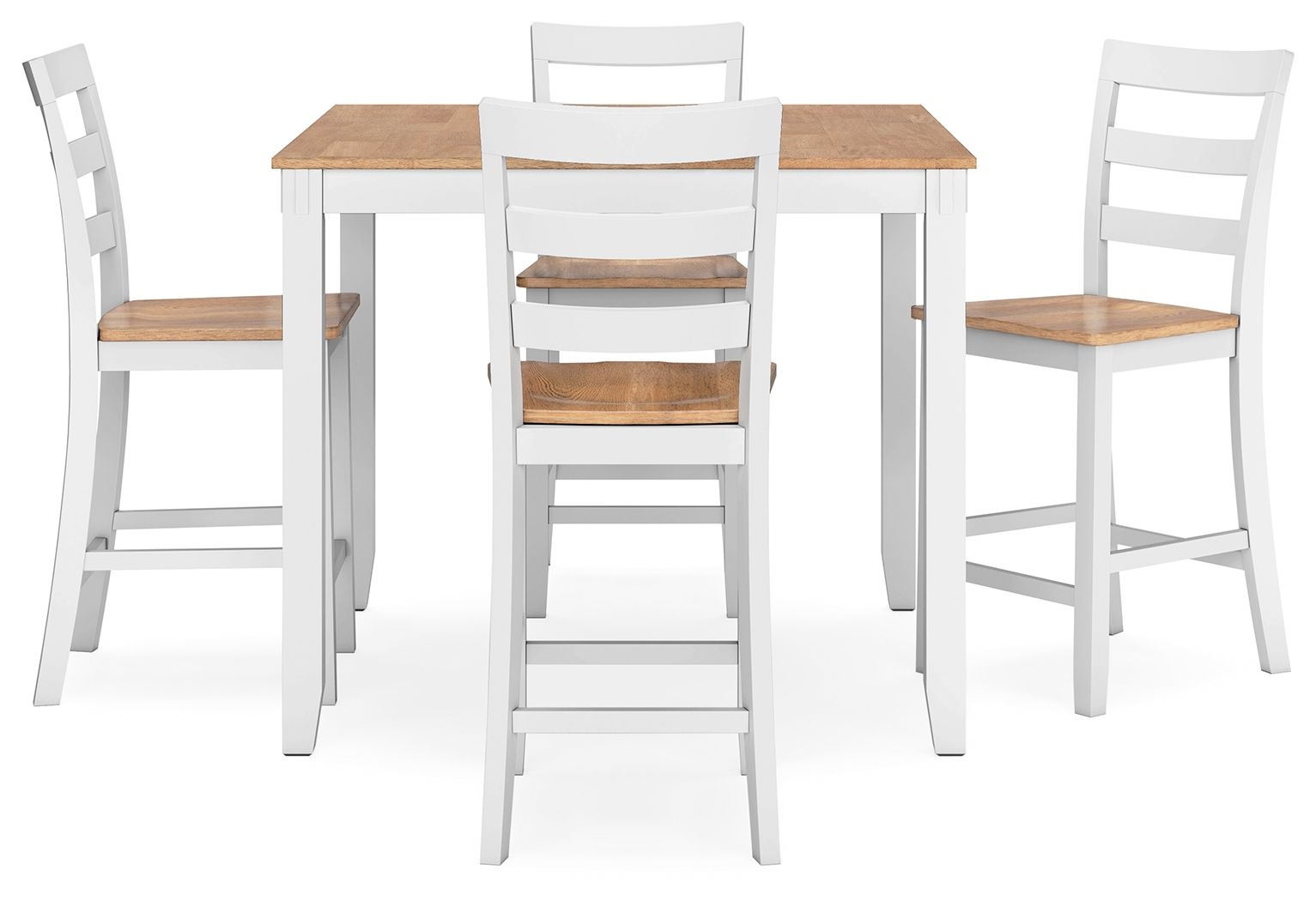 Ashley Furniture Gesthaven - Dining Room Counter Table Set (Set of 5) - Natural / White - Image 3