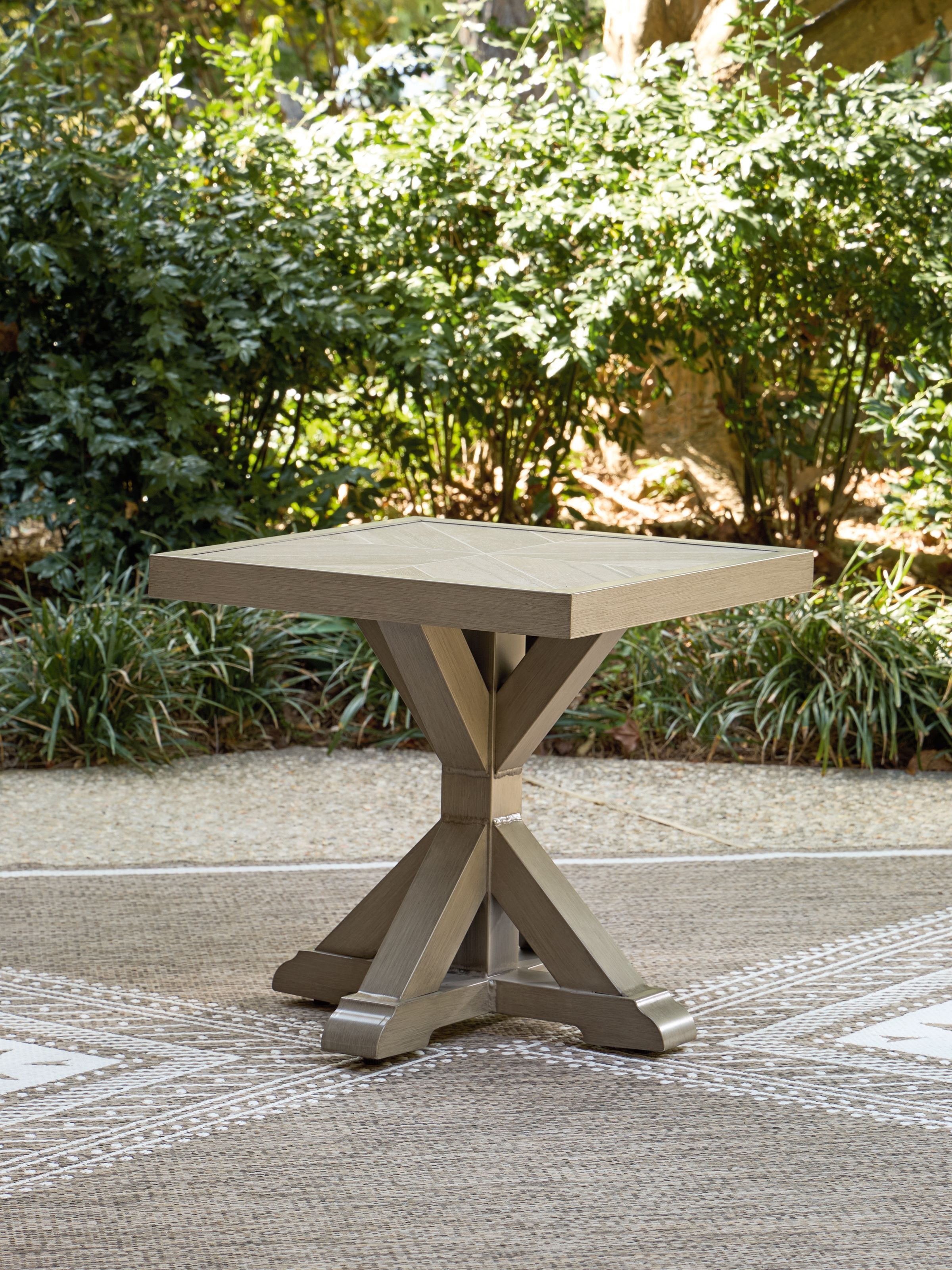 Ashley Furniture Laguna Heights - Square End Table - Beige - Image 4
