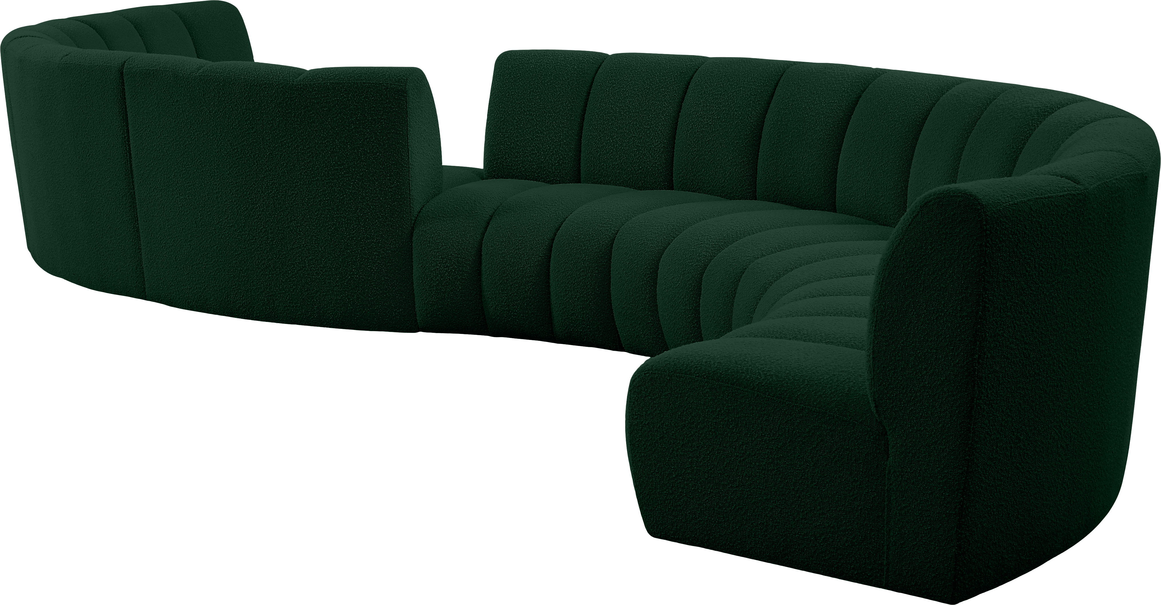 Infinity - 8 Piece S-Shaped Modular Sectional - Green