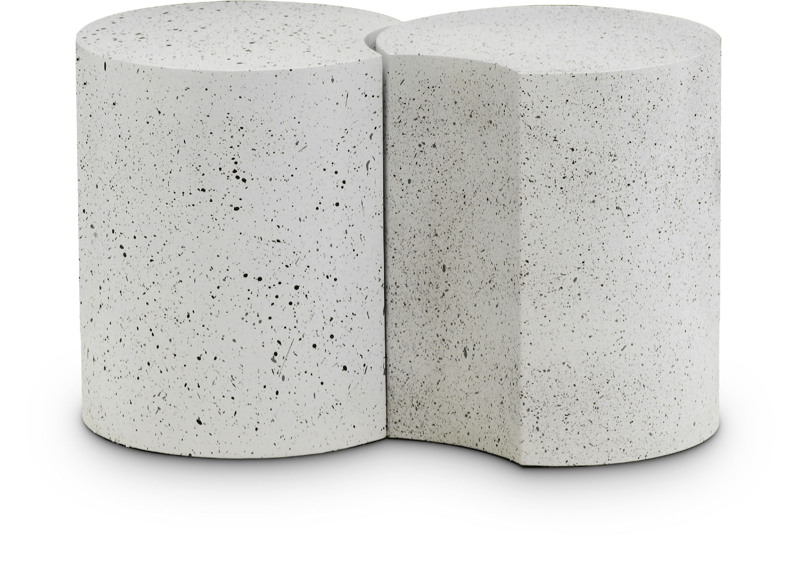 Dimple - 20" 2 Piece Modular End Table - White Terazzo