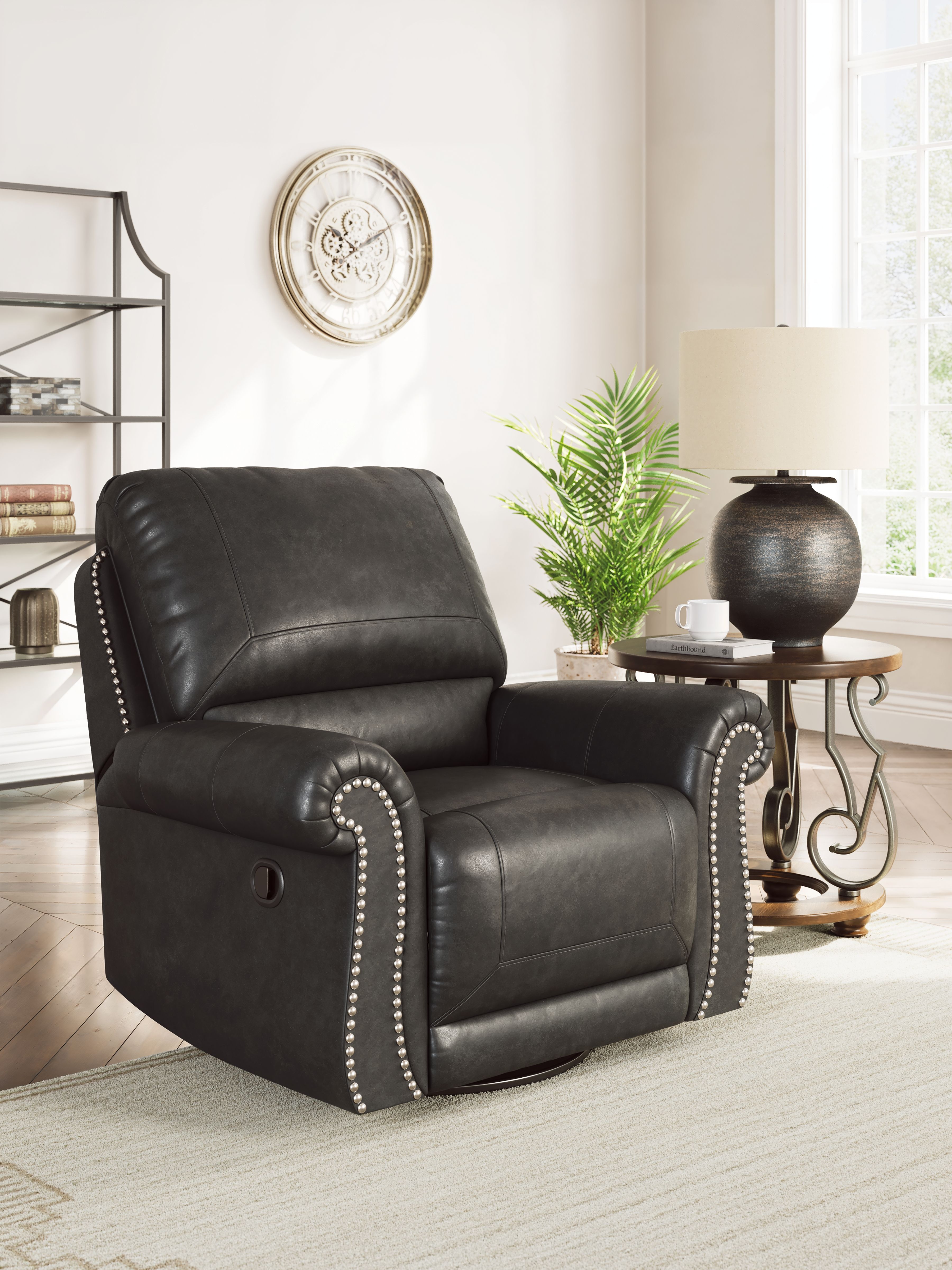 Ashley Furniture Chasemore - Swivel Glider Recliner - Granite - Image 2