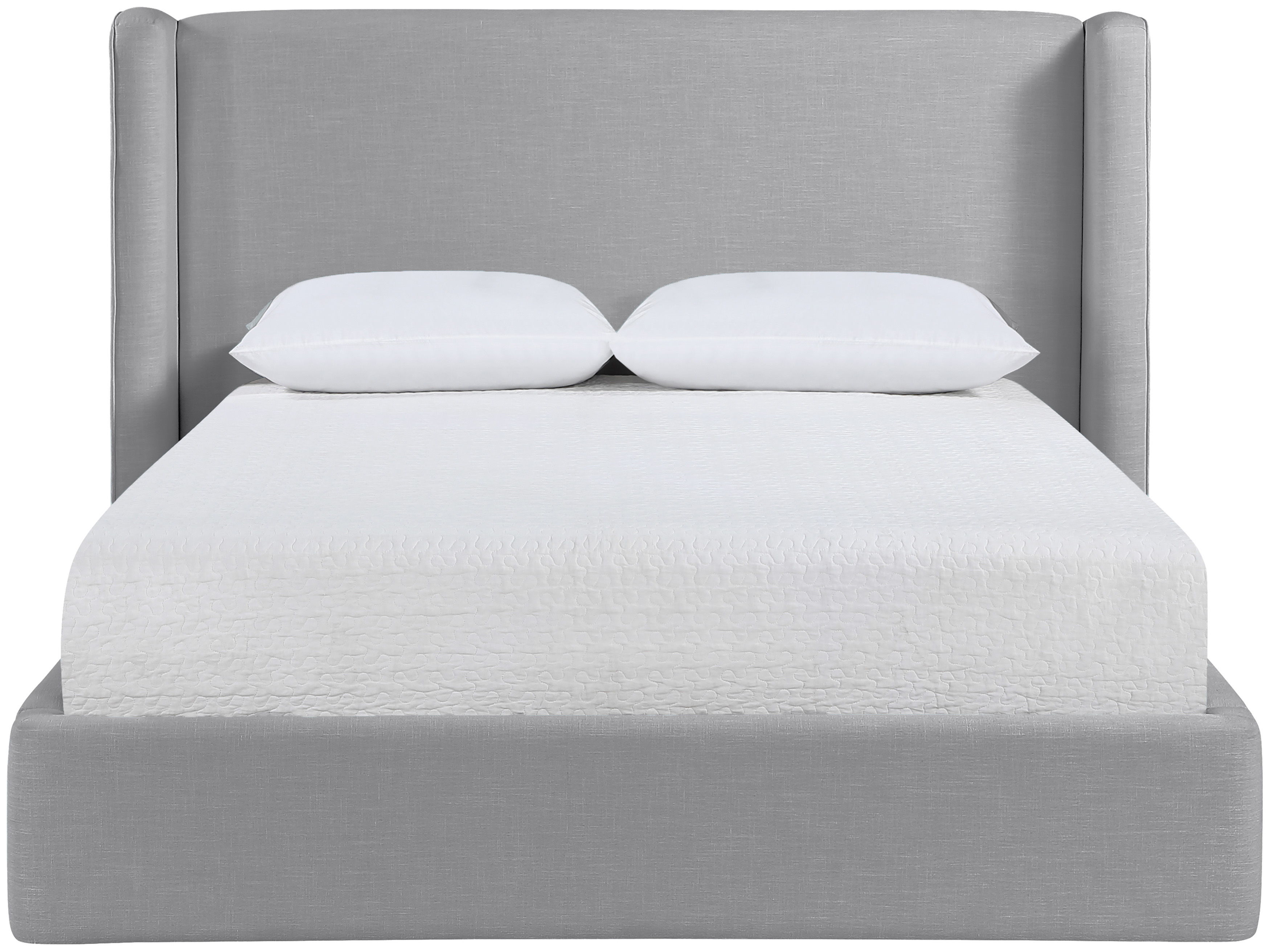 Kendall - Linen Textured Fabric Upholstered Full Bed - Gray