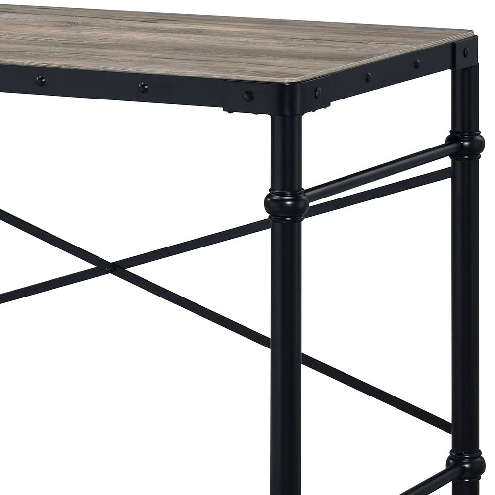 Oklarth - Writing Desk - Rustic Oak & Black, black, view 4