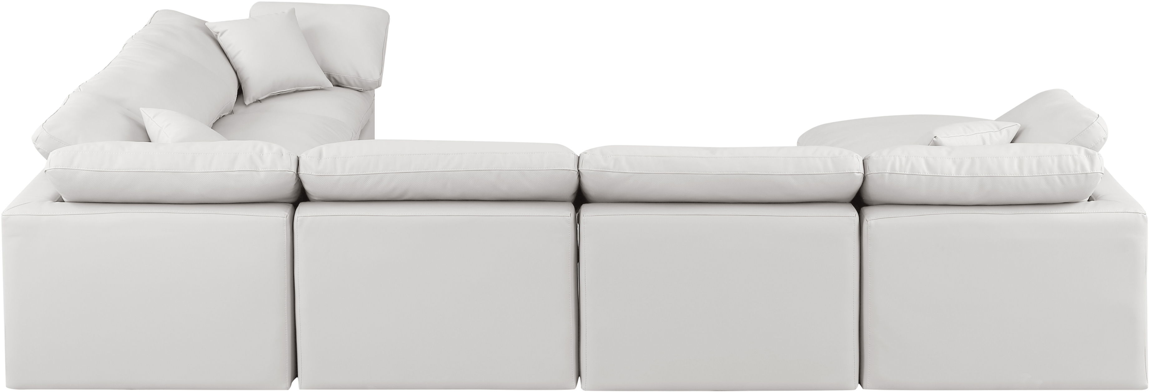 Indulge - Faux Leather 7 Piece Modular Sectional - Cream