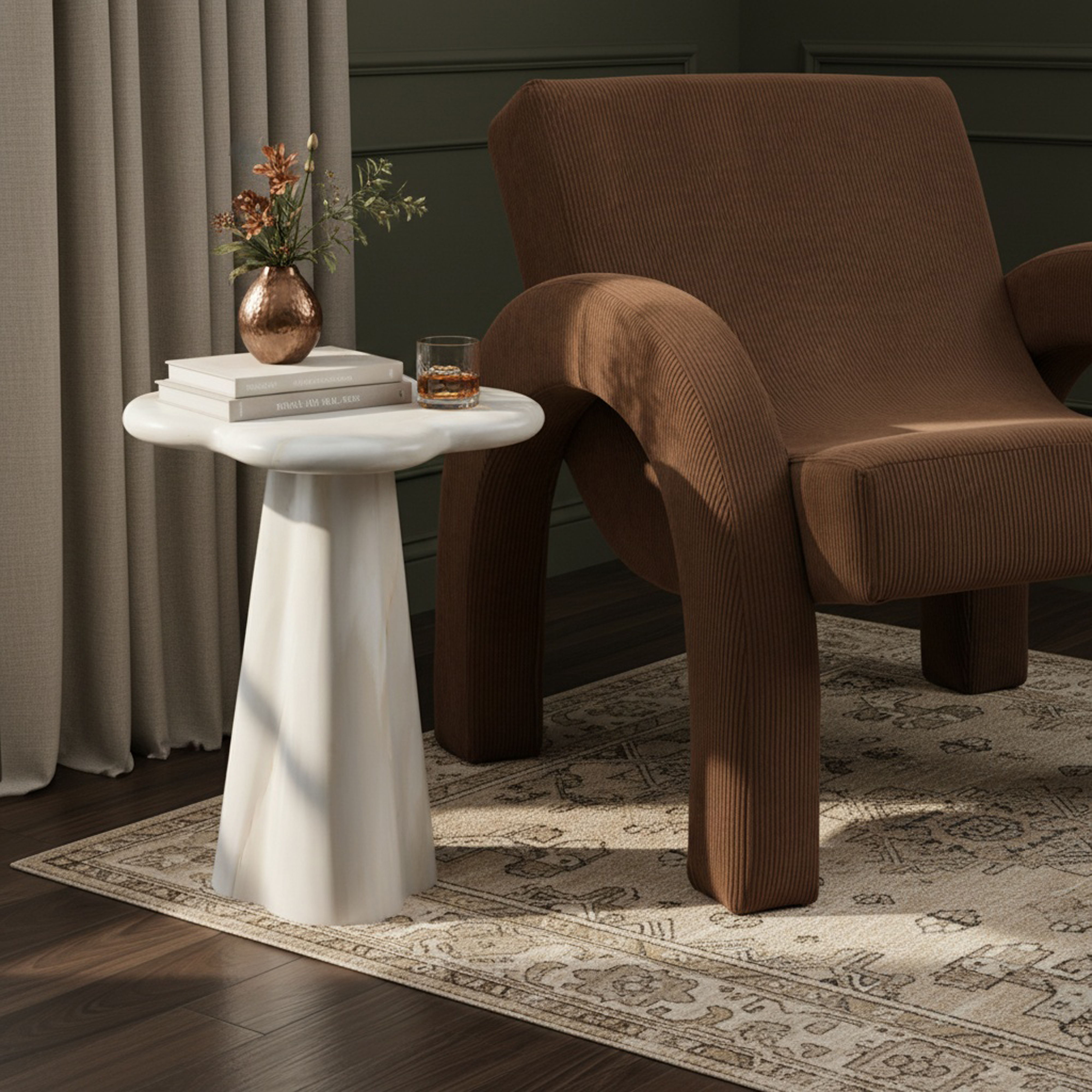 Nola - Concrete Indoor / Outdoor End Table - White