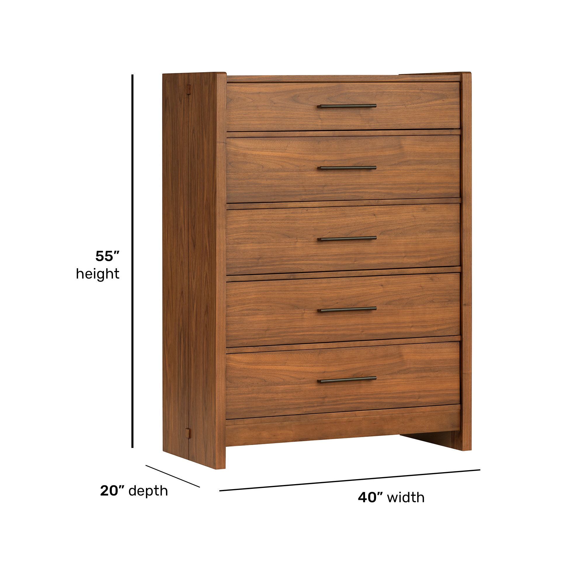 Lincoln - Drawer Chest - Warm Walnut, light brown, view 7