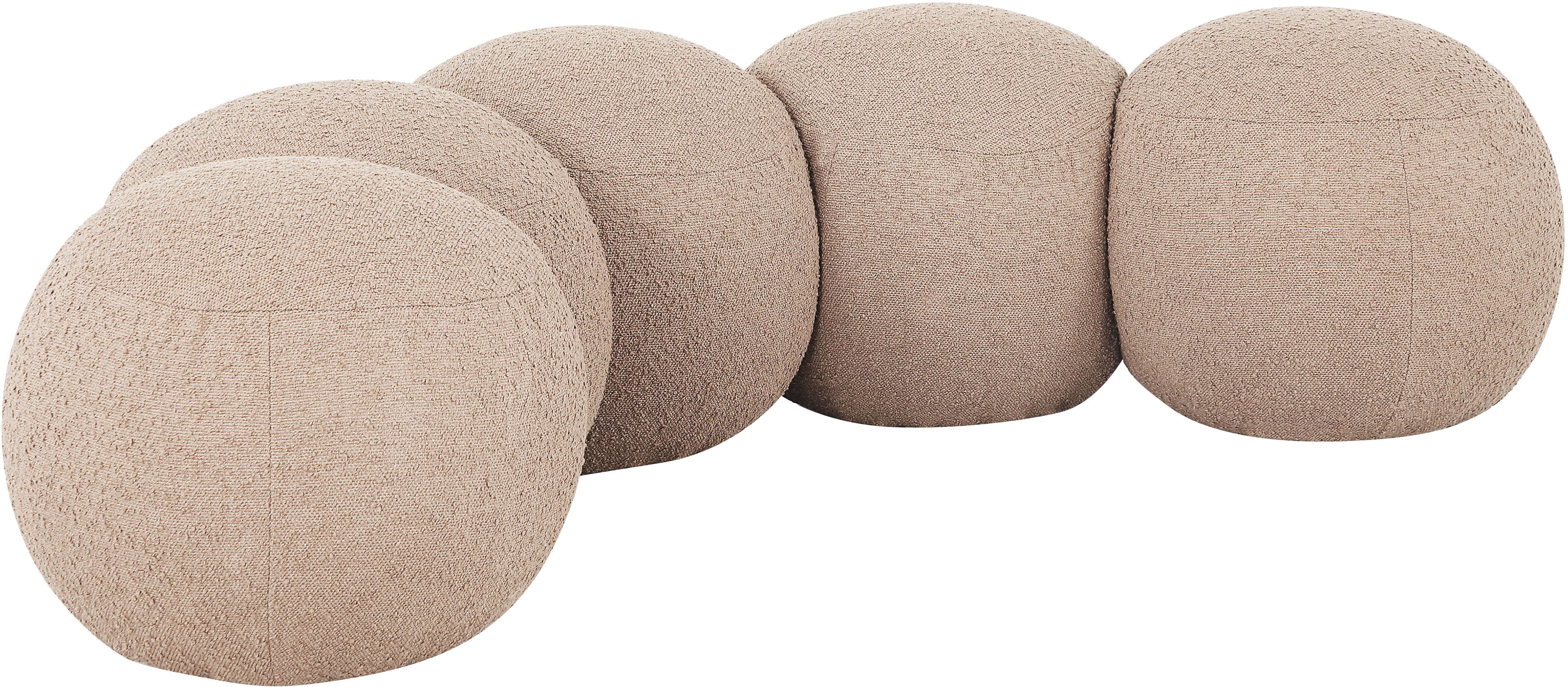 Apollo - 74.5" Boucle Fabric Bench - Beige