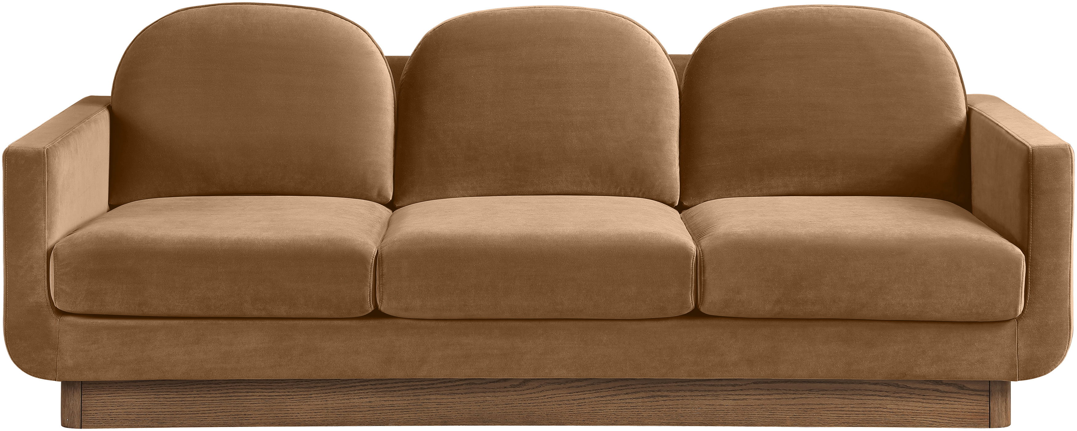 Diviento - Velvet Performance Fabric Upholstered Sofa - Saddle