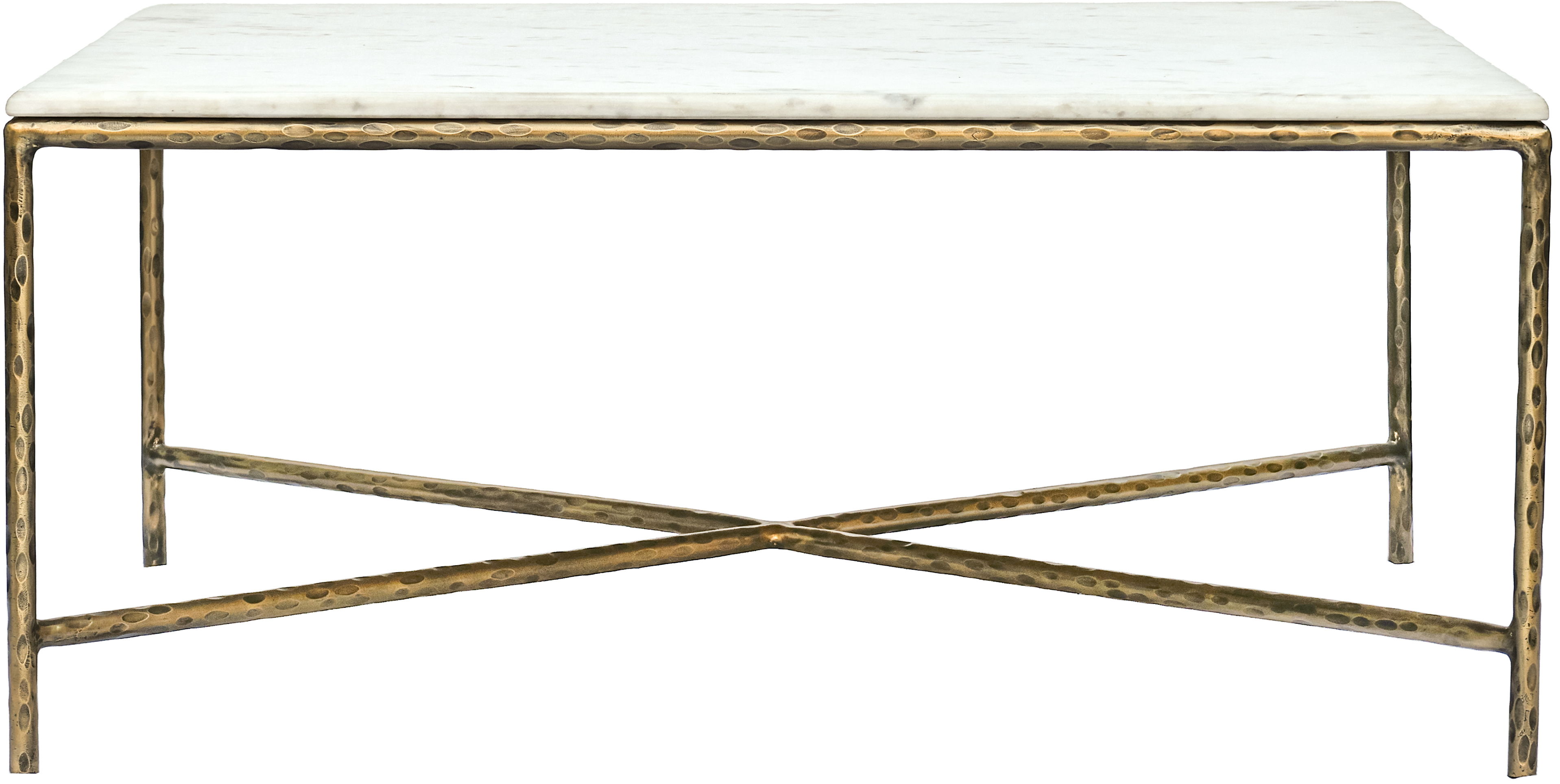 Valen - Marble And Iron Coffee Table - White