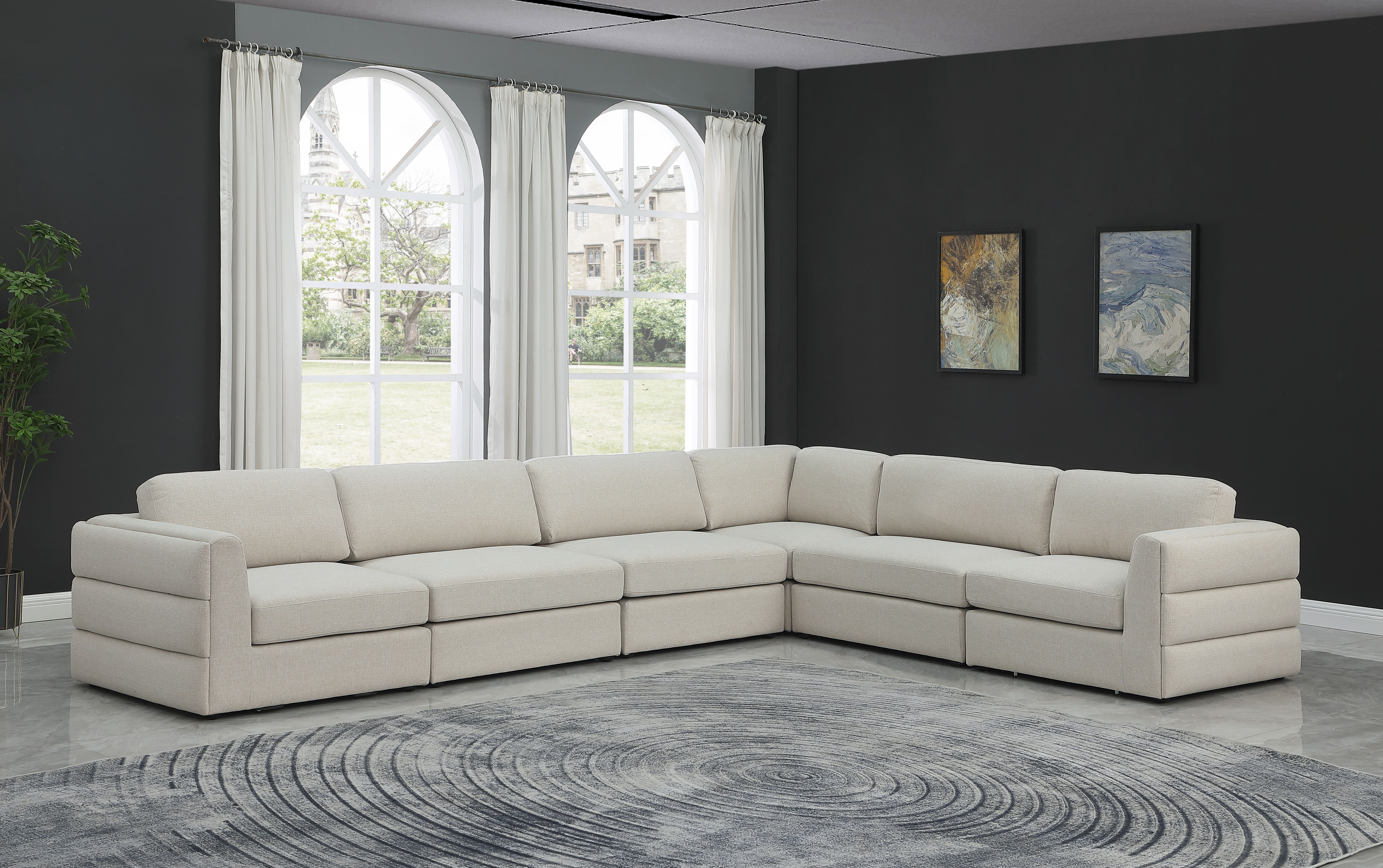 Beckham - 6 Piece Modular Corner Sectional - Beige