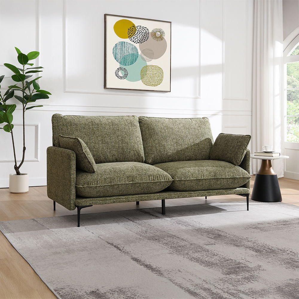 Dalton - Sofa With 2 Pillows - Green, green