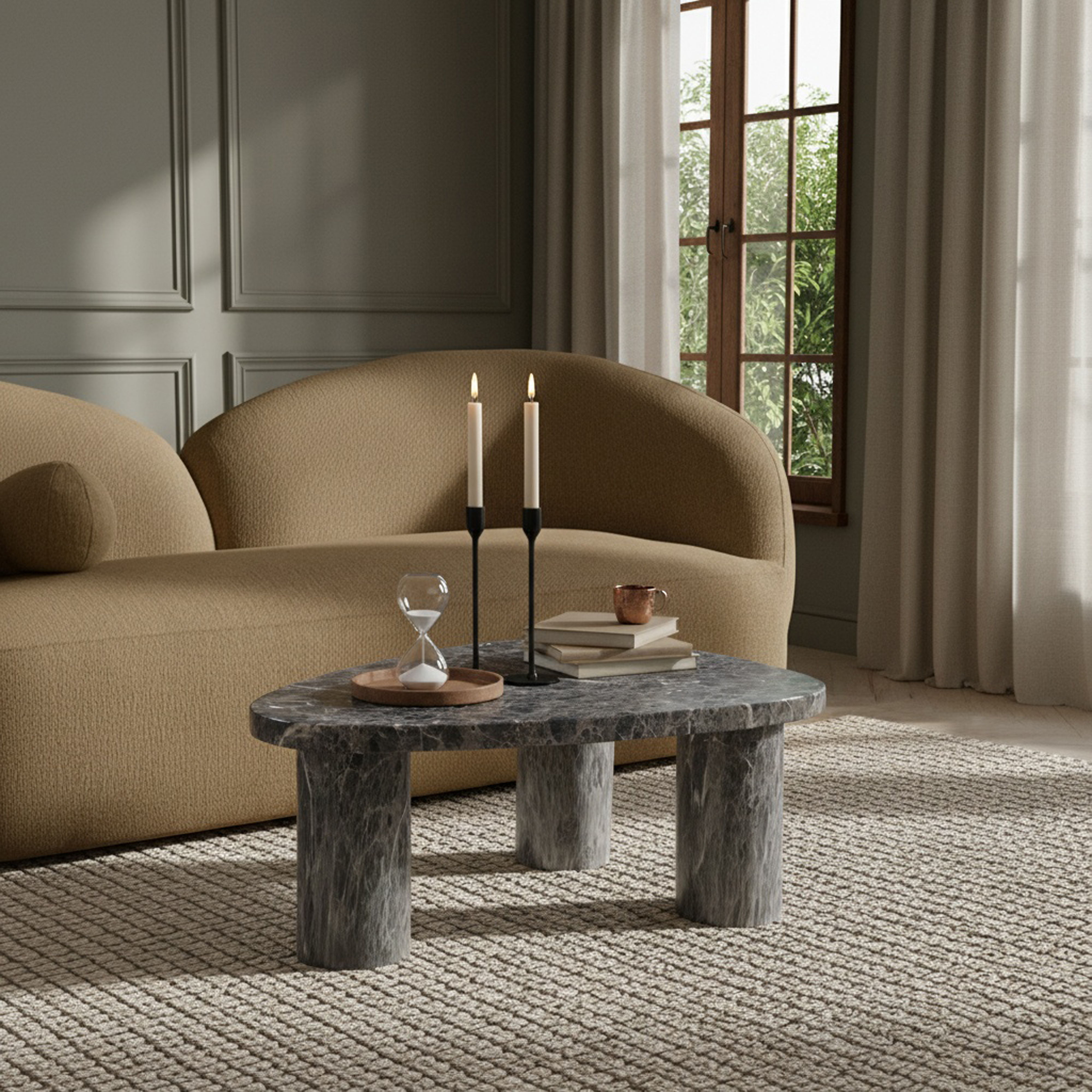 Teramo - Concrete Indoor / Outdoor Coffee Table - Brown