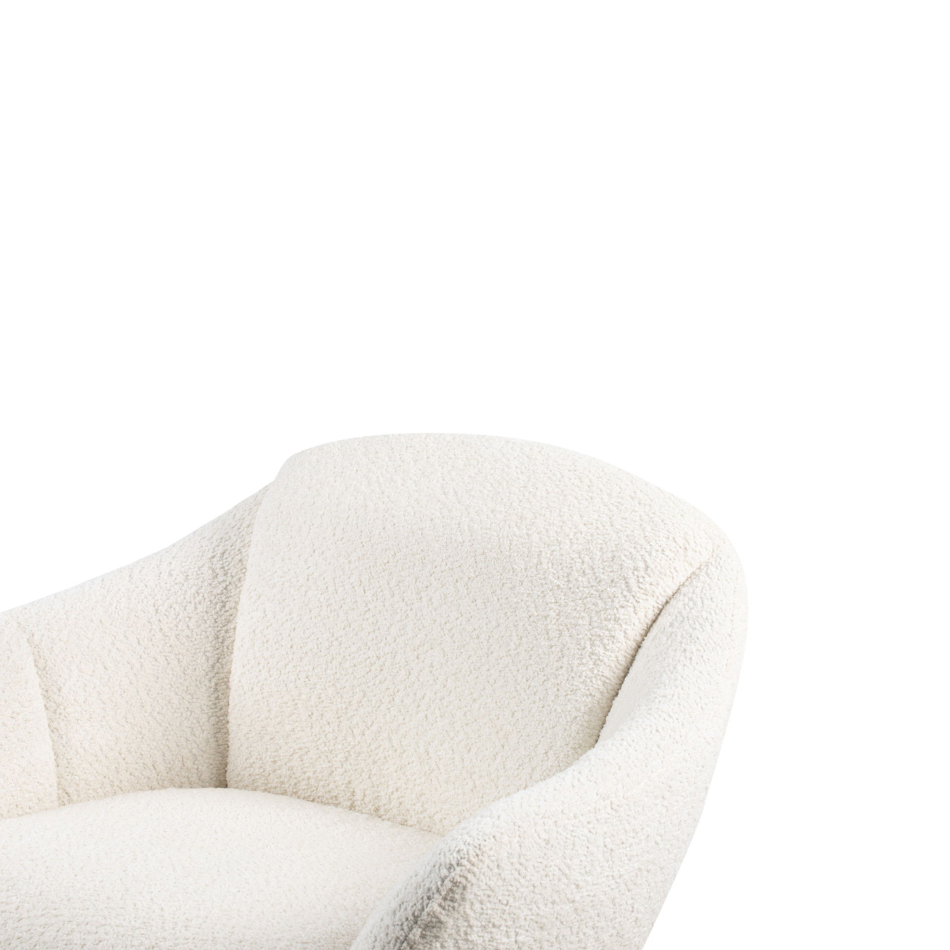 Fleming - Boucle Swivel Lounge Chair - Ivory, white, view 7