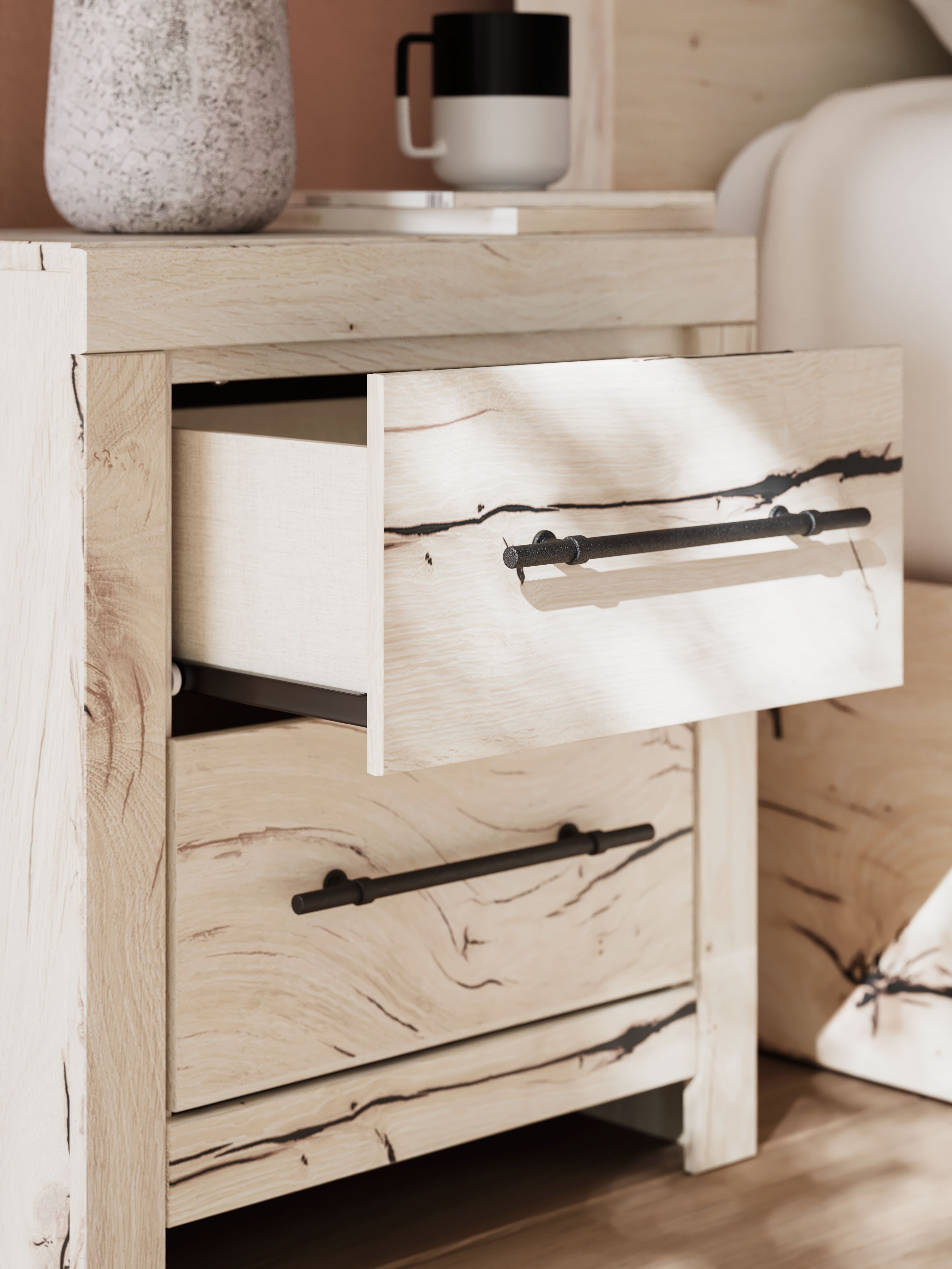 Ashley Furniture Lawroy - Two Drawer Night Stand - Light Natural - Image 11