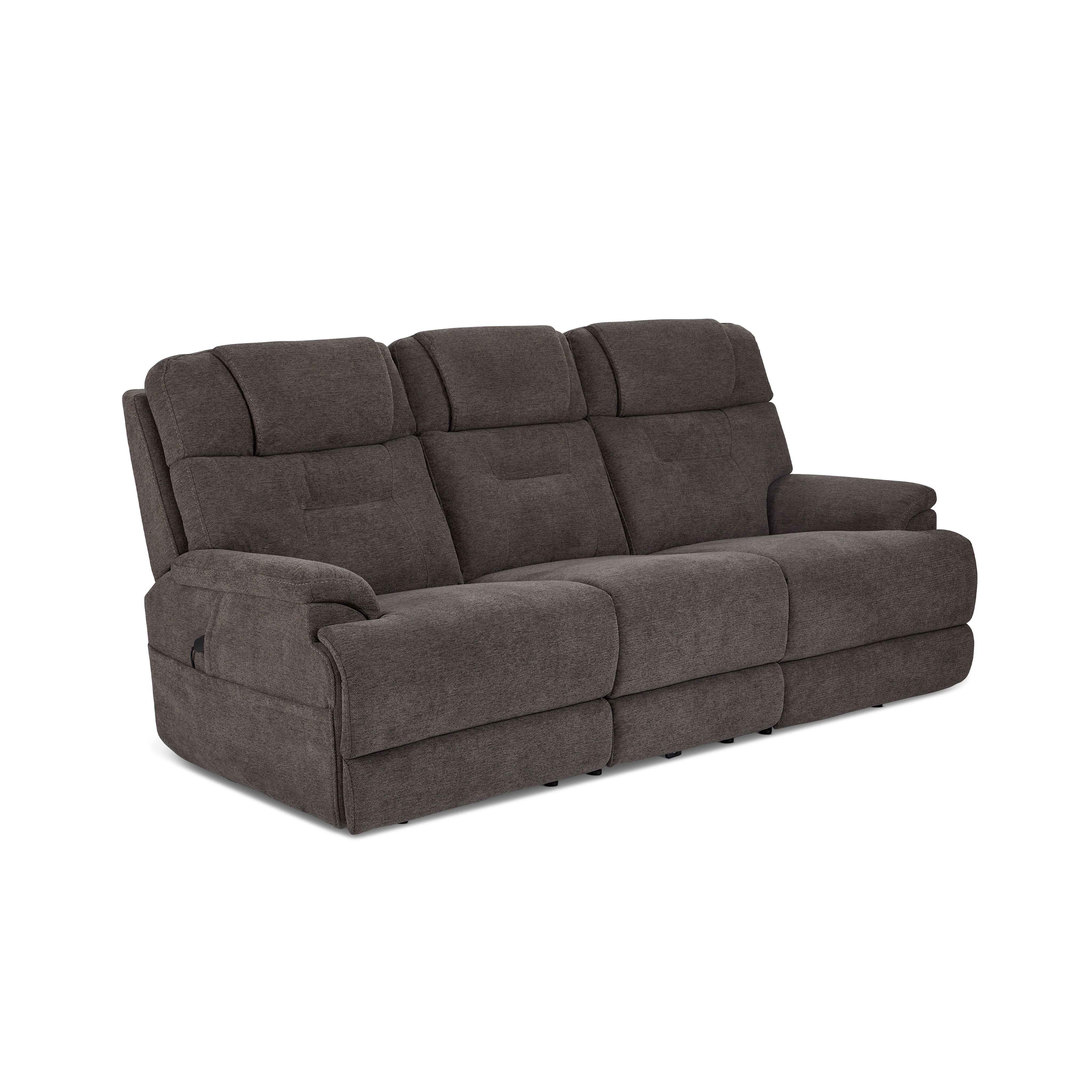 Zecliner Zofa - Power Sleep Sofa With Power Headrests & Lumbar - Umber, dark brown