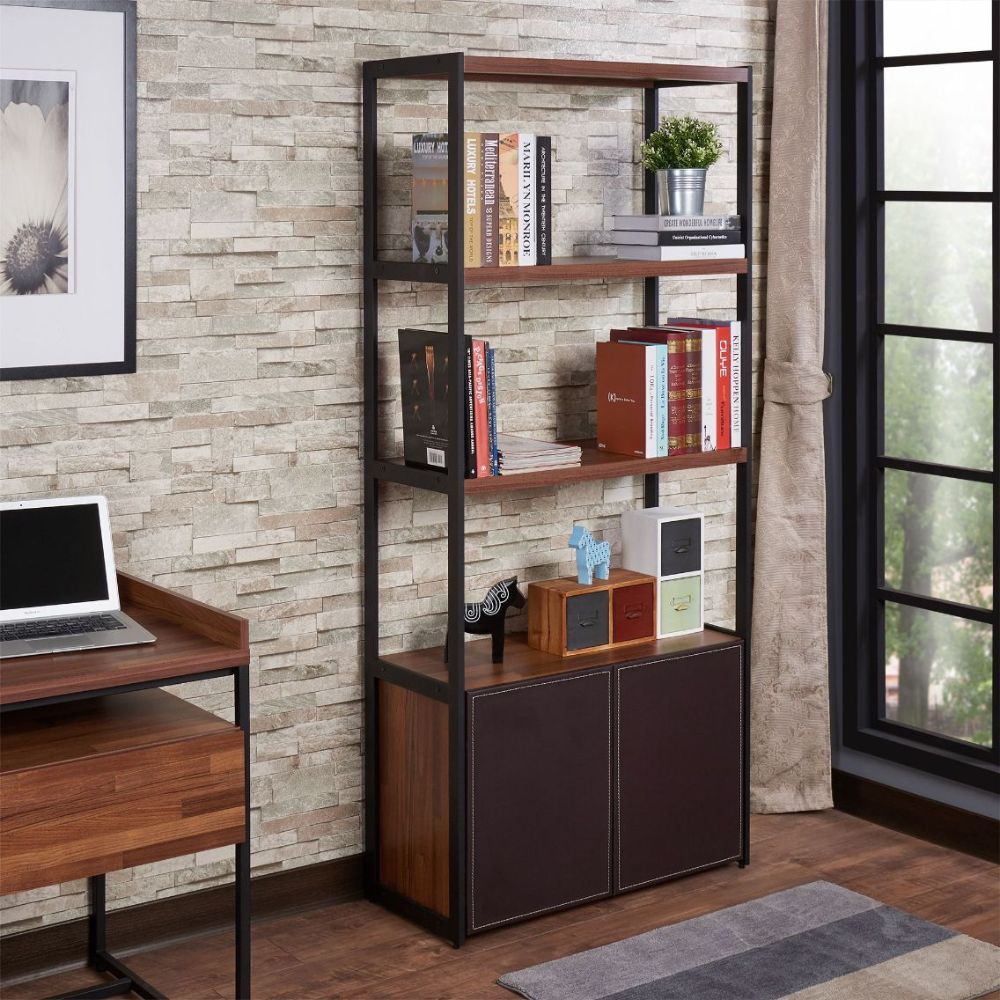 Sara - Bookshelf - Walnut & Sandy Black, dark brown