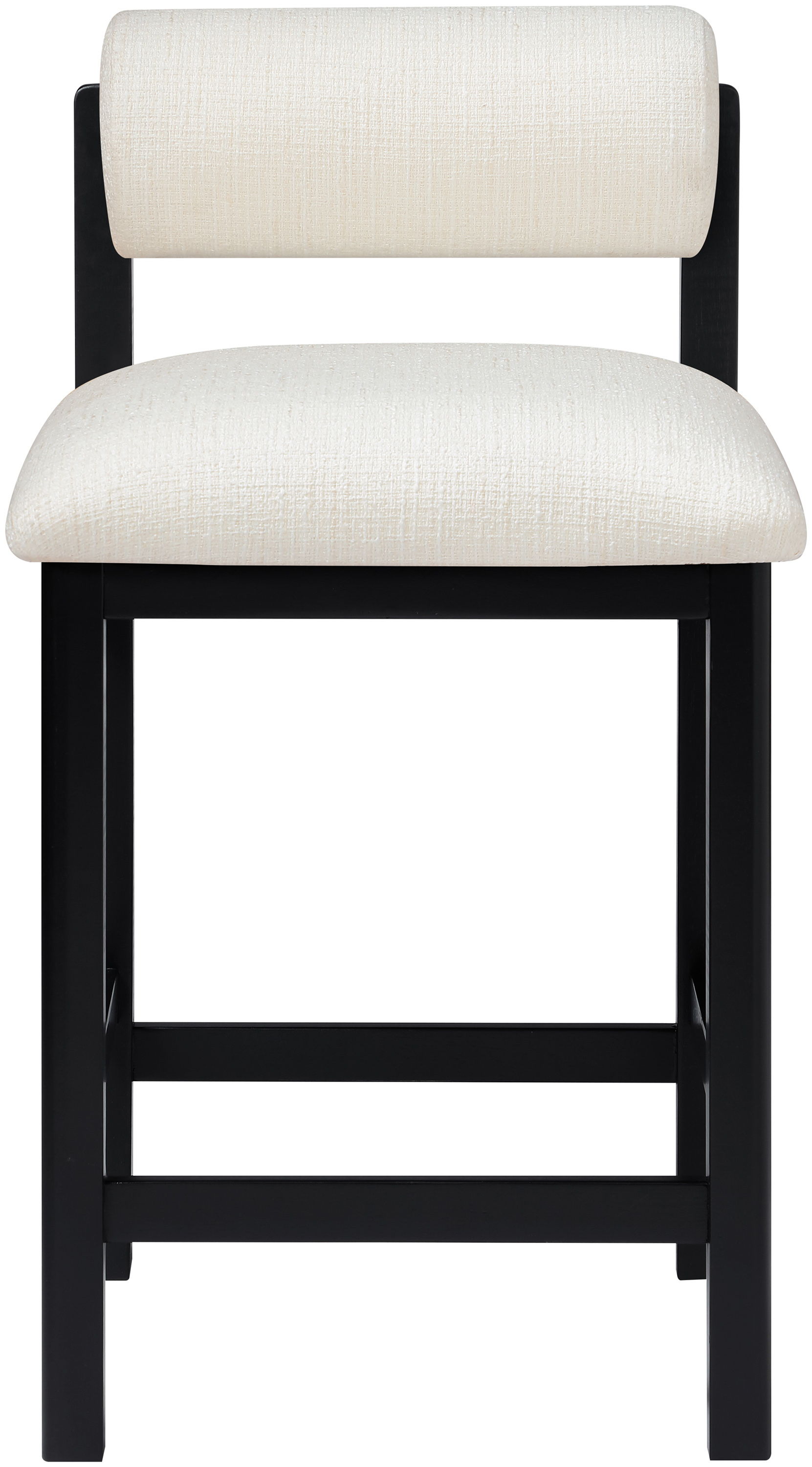 Roundhill - Linen Textured Fabric Upholstered Counter Stool - Cream