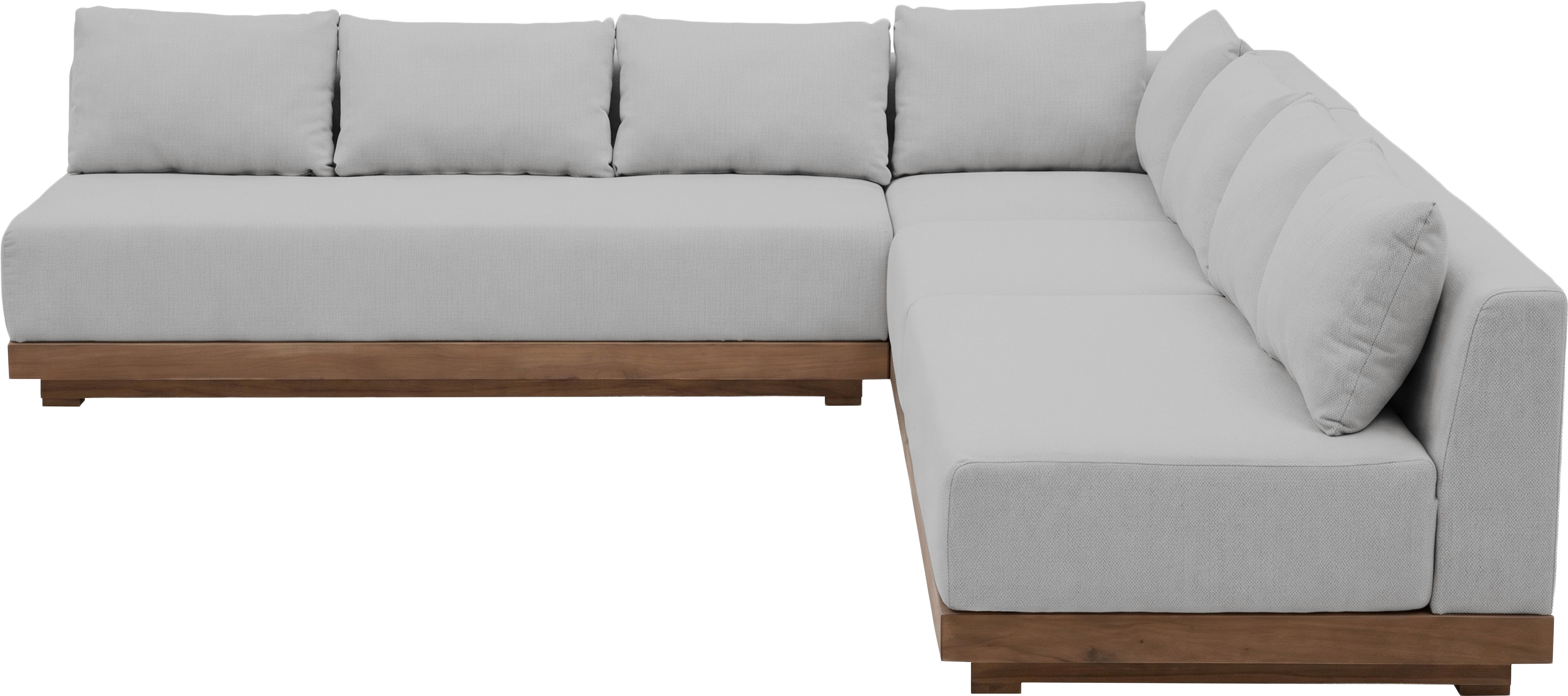Solace - Olefin Performance Fabric 4 Piece Outdoor Patio Modular Sectional - Gray