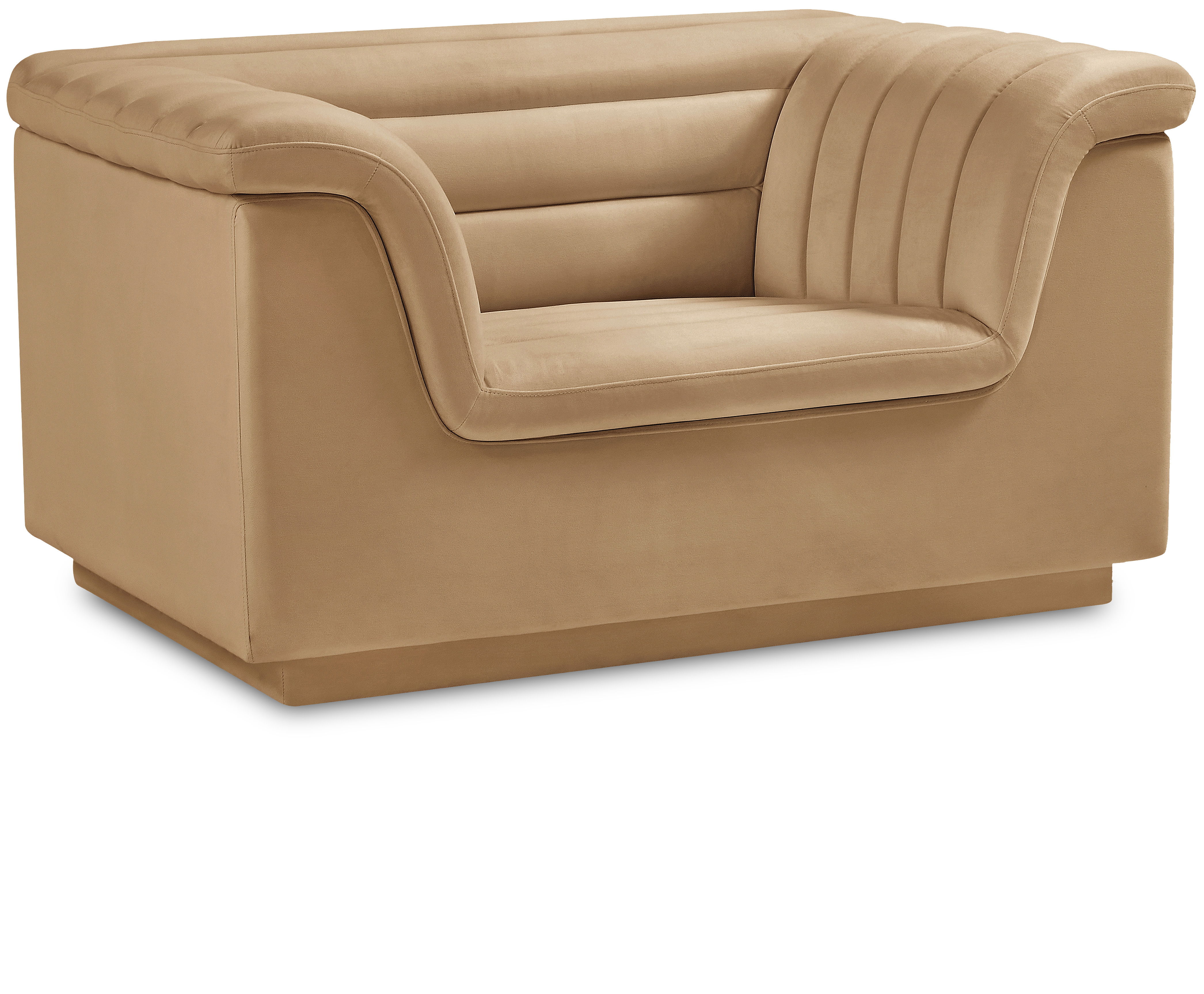 Cascade - Velvet Chair - Camel