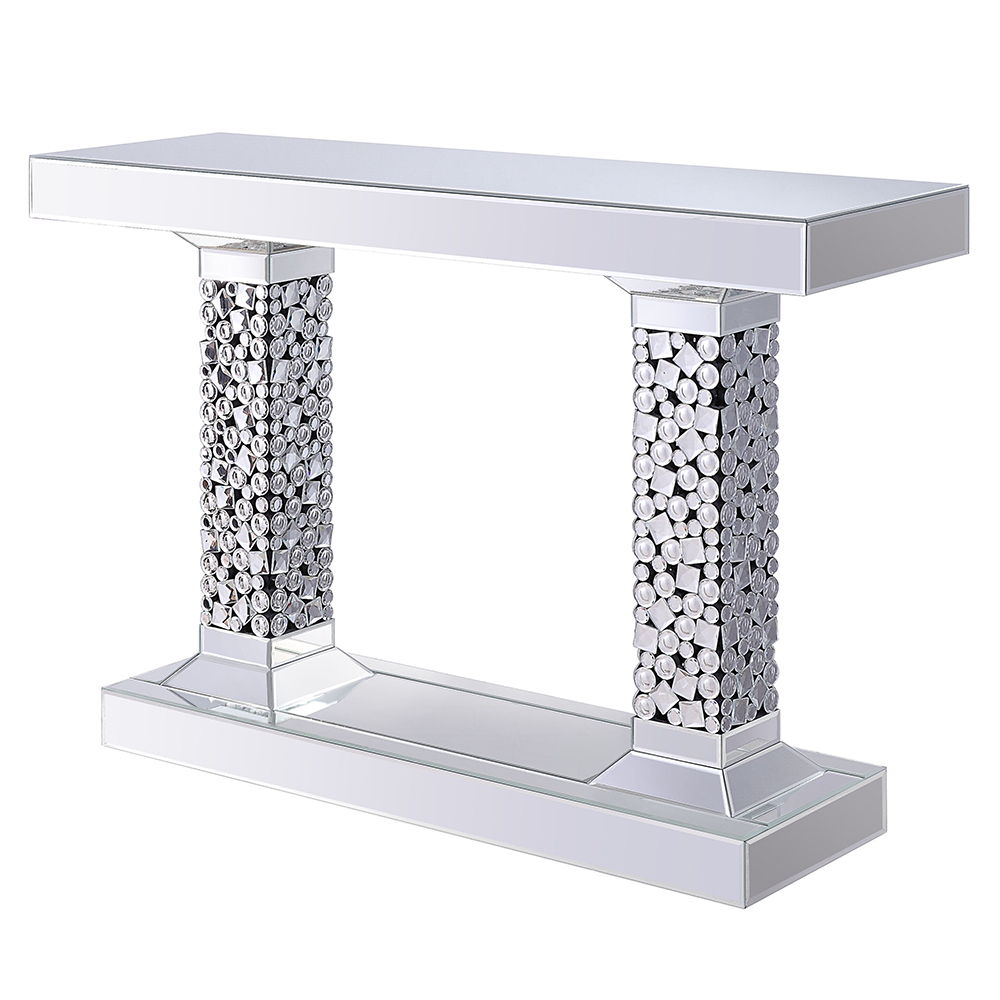 Kachina - Console Table - Mirrored & Faux Gems, silver, view 2
