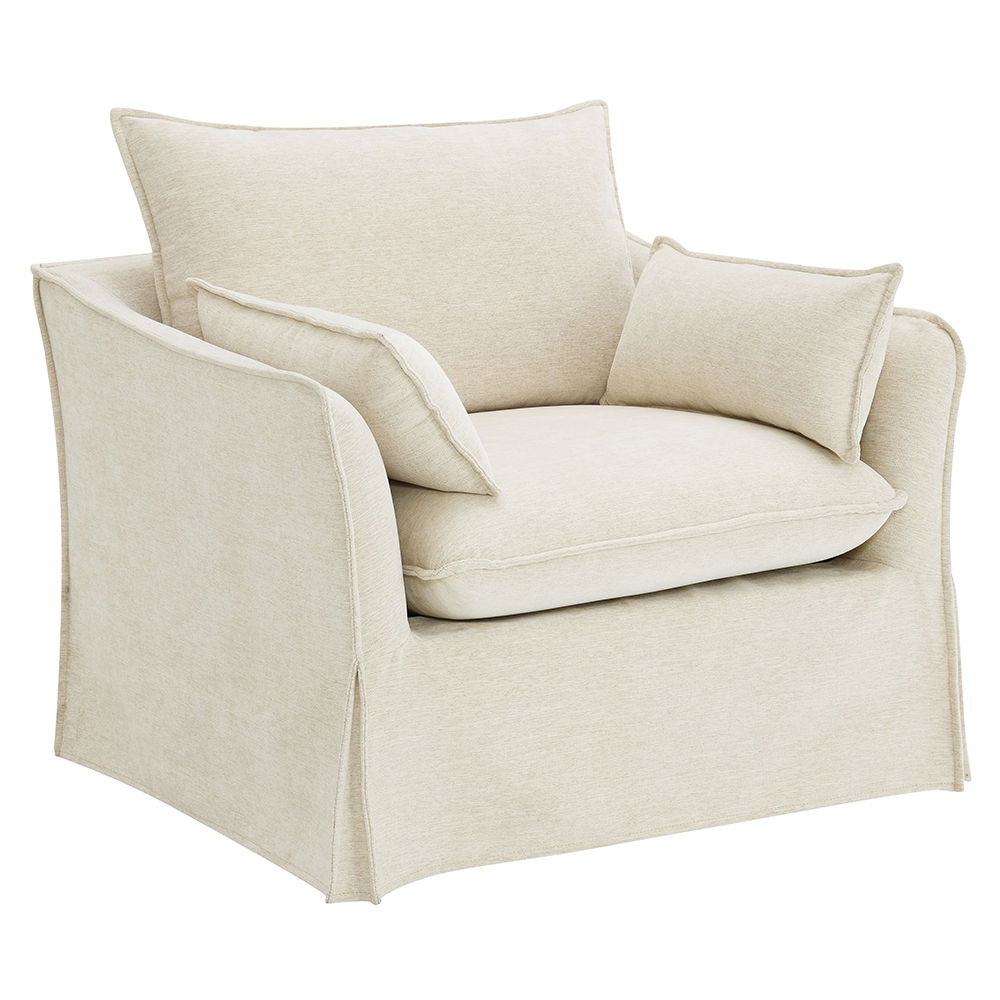 Shane - Chair With 2 Pillows - Beige Linen, beige, view 2