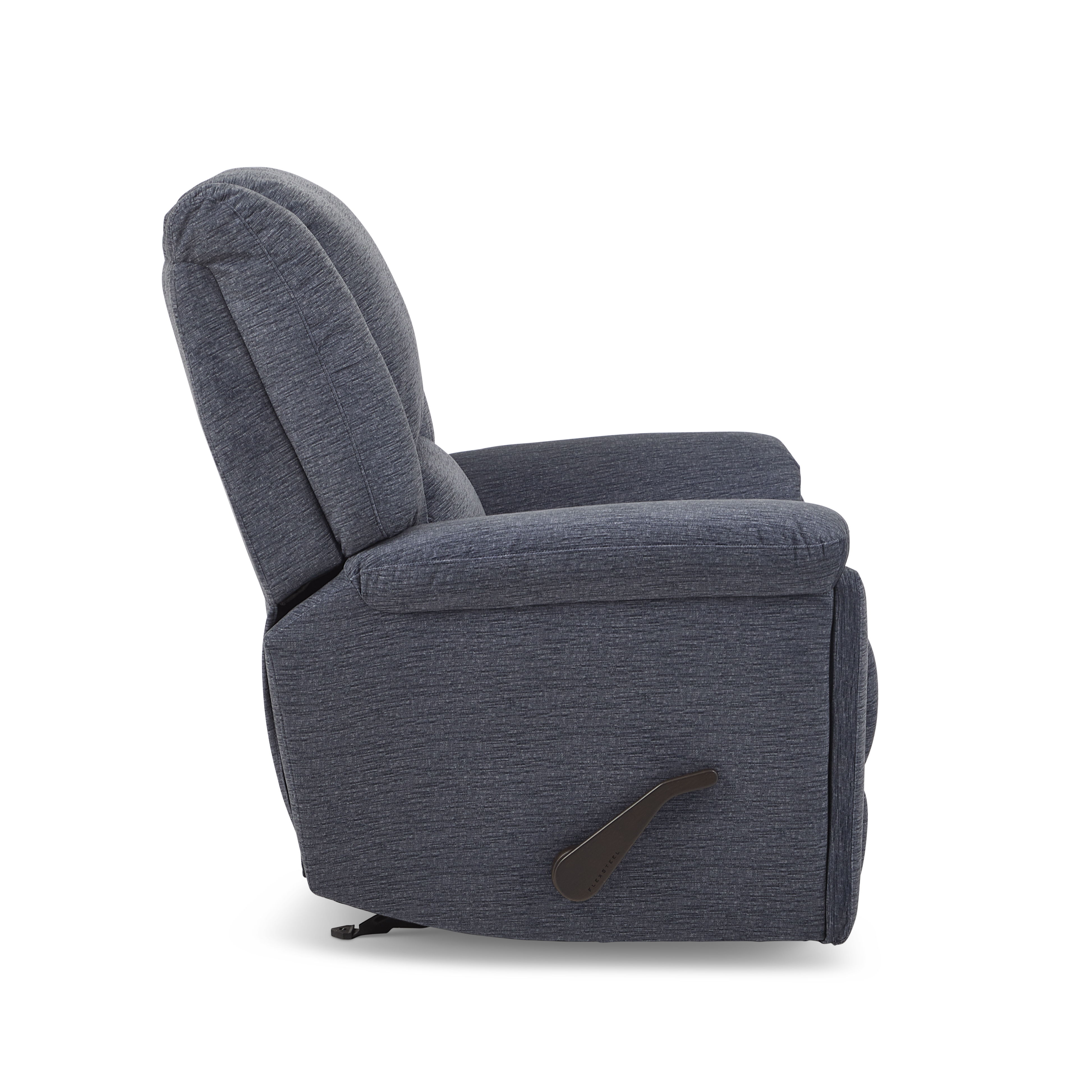 Plush - Transitional Fabric Gliding Recliner, blue, view 4