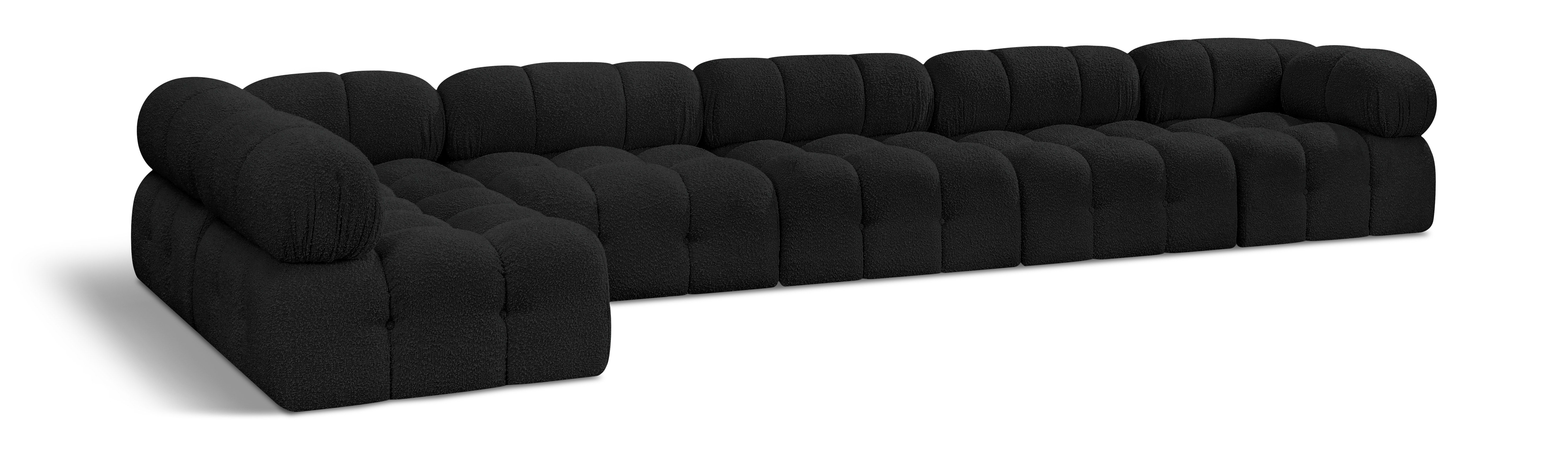Ames - 6 Piece Modular L-Shaped Sectional - Black