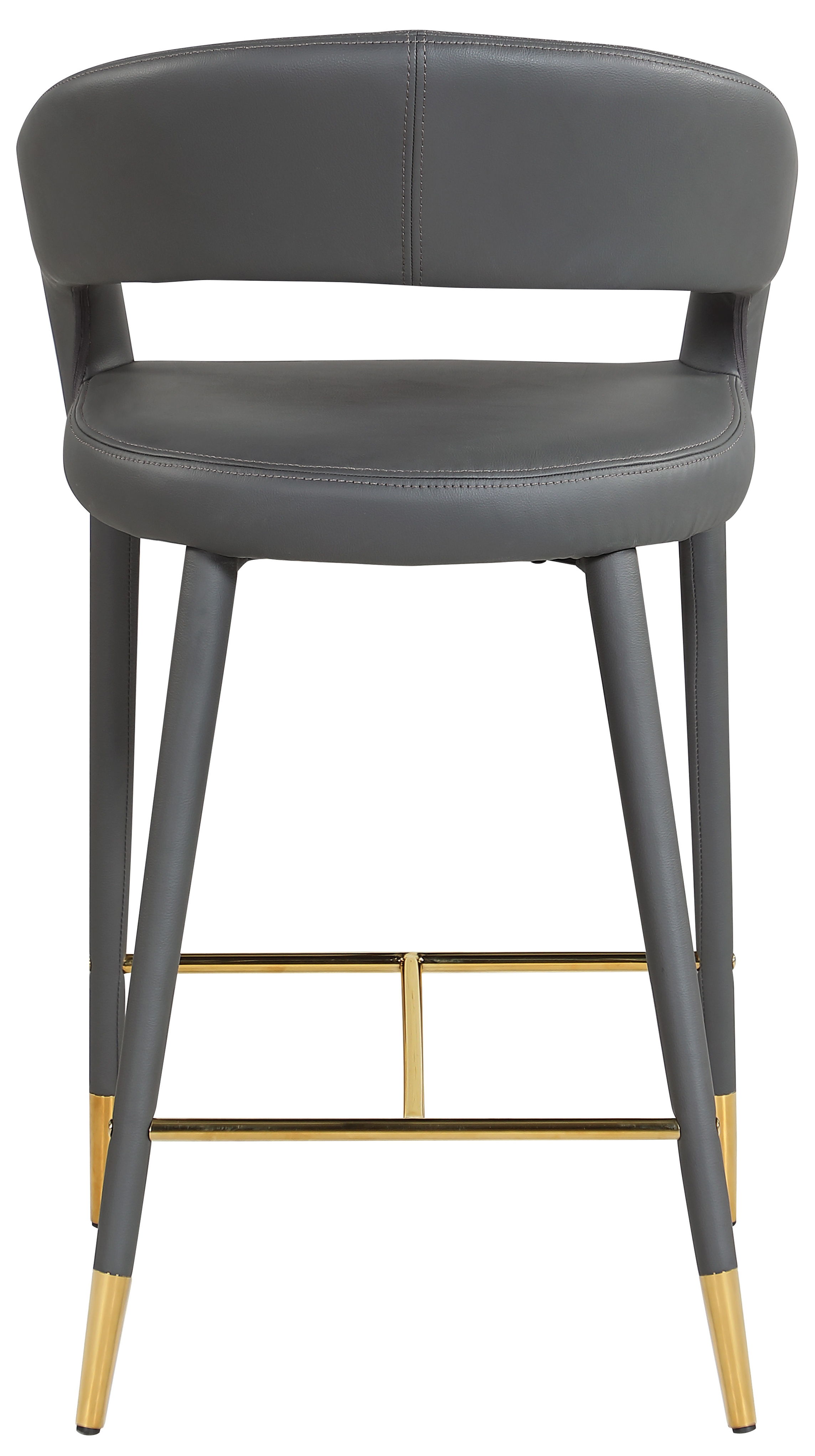 Destiny - Faux Leather Stool - Gray