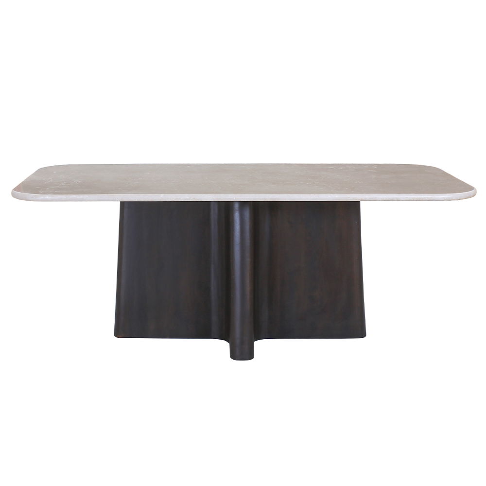 Jacory - Dining Table With Bottocino Marble Top - Espresso, dark brown, view 4