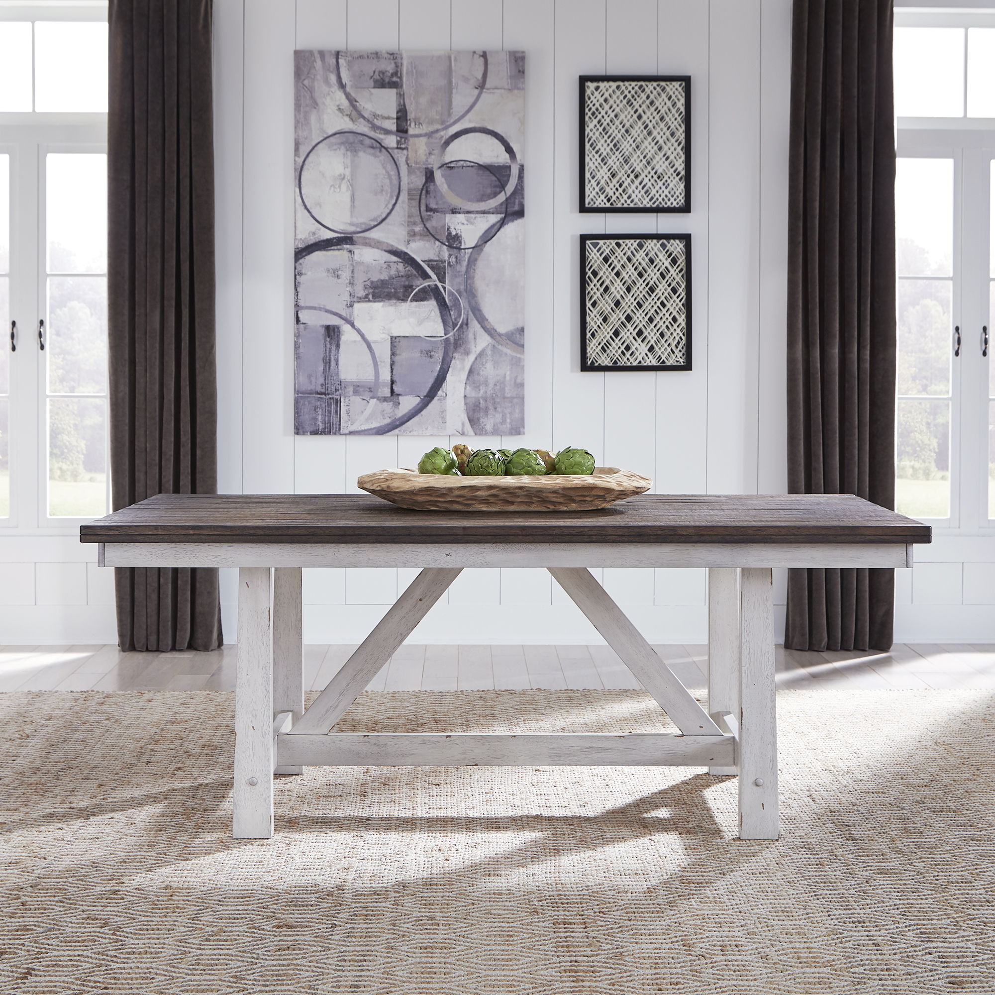 Liberty Furniture Farmhouse - Fixed Top Trestle Table - White