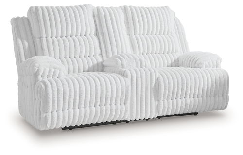 Rhines Falls - Double Reclining Power Loveseat With Console - Alloy, light gray