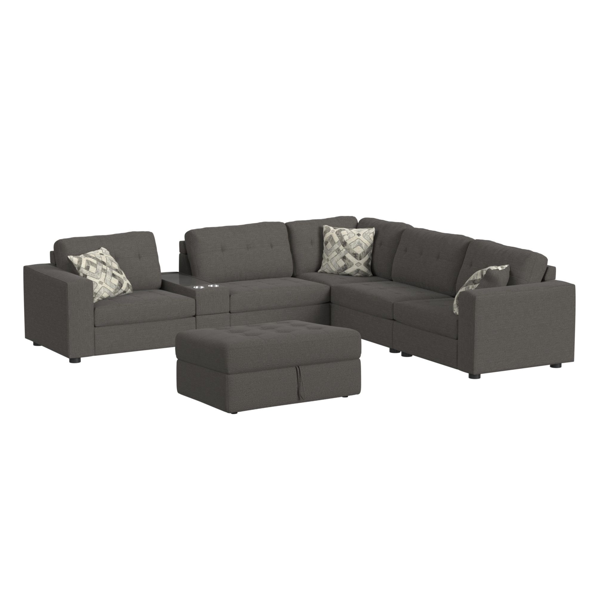Options One - 7 Piece Living Room Set - Palmer Plus Ash
