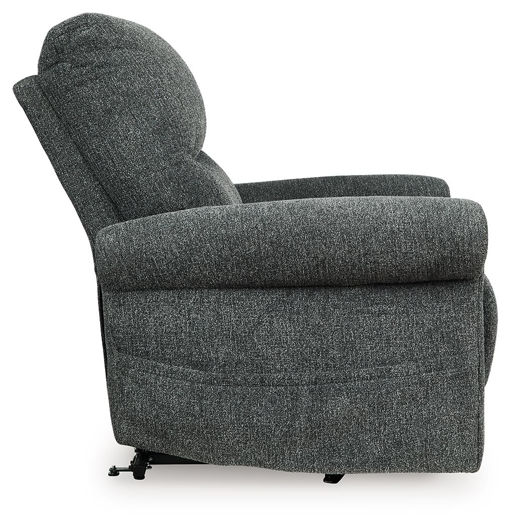 Ashley Furniture Aureta - Power Lift Recliner - Charcoal - Image 6