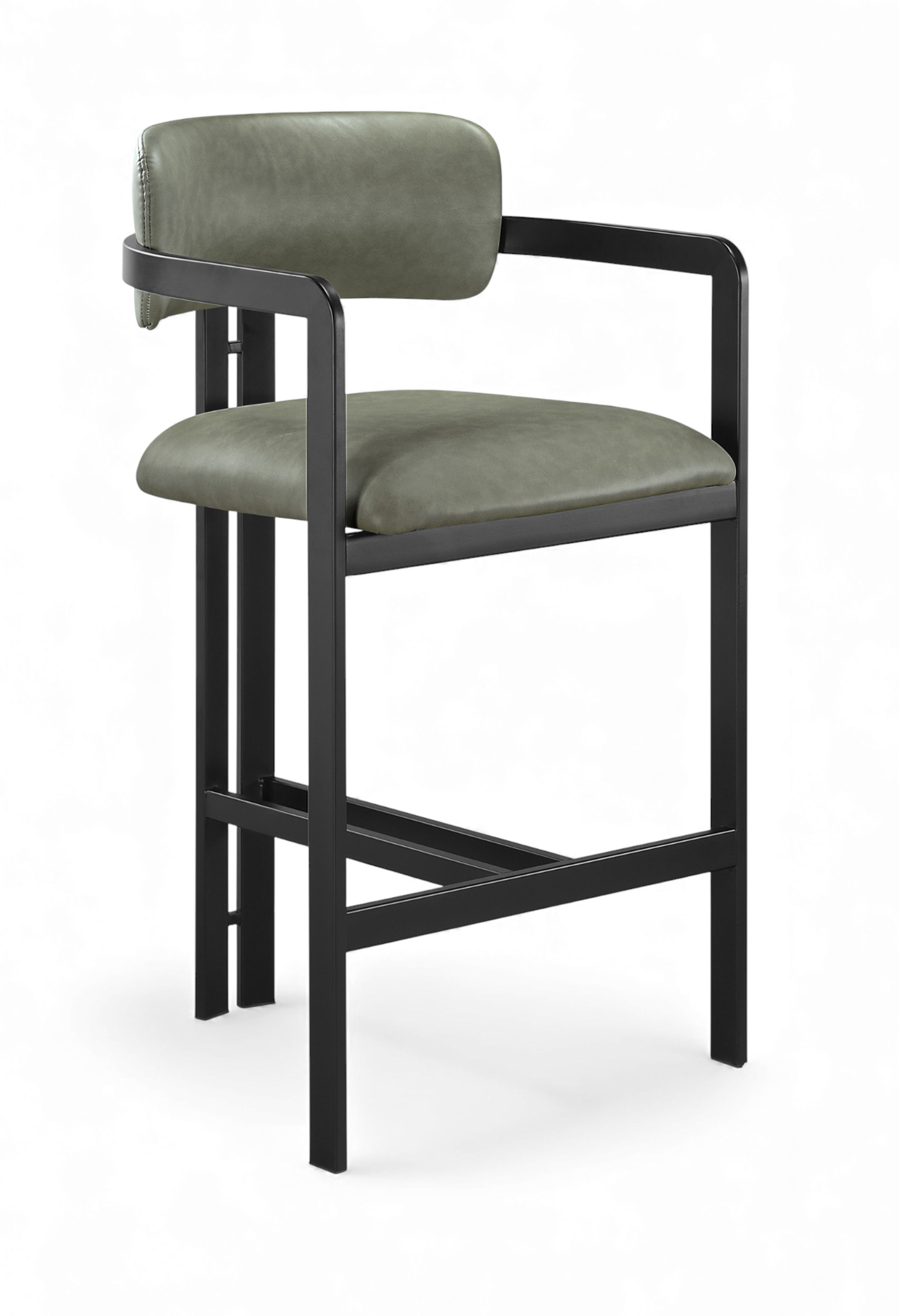 Aurum - Vegan Leather Upholstered Counter Stool - Green