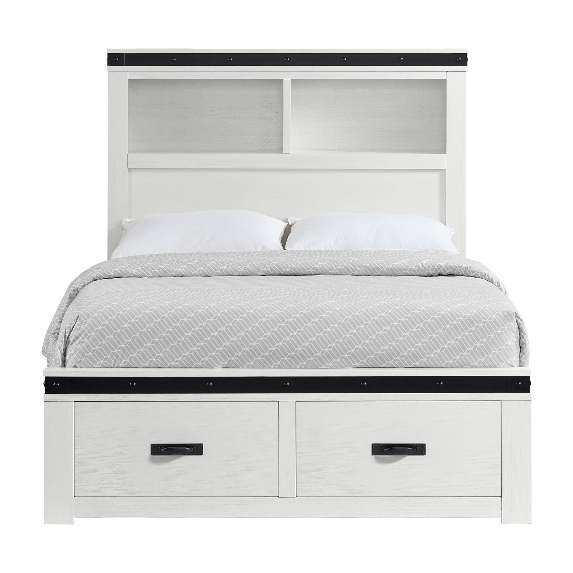 Wade - Youth Full Platform Storage Bed - White