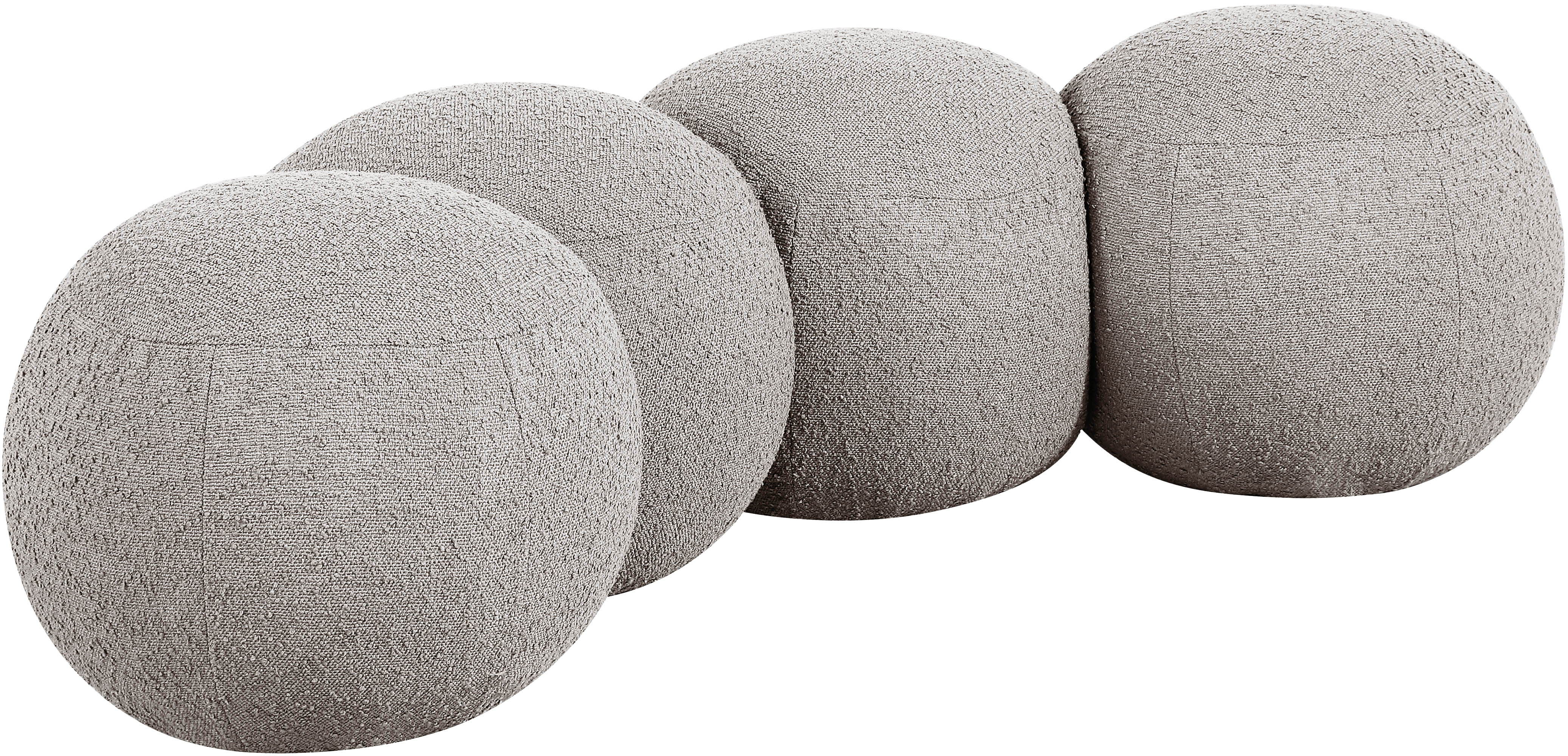 Apollo - 65" Boucle Fabric Bench - Taupe