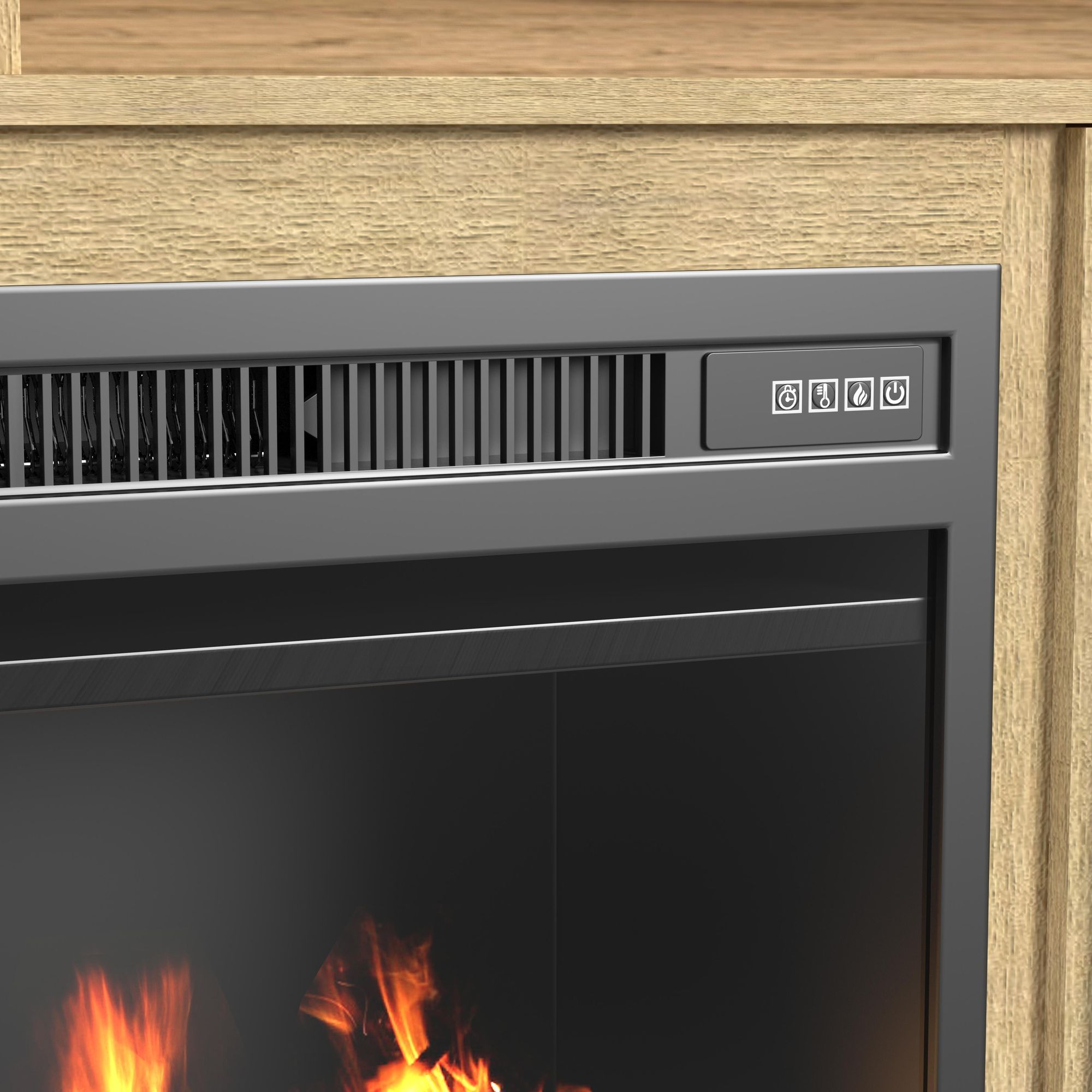 Ridgemont - 70" TV Console Without Fireplace Insert - Natural