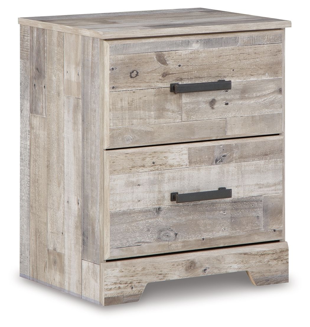 Hodanna Whitewash Two Drawer Night Stand New Lots Furniture