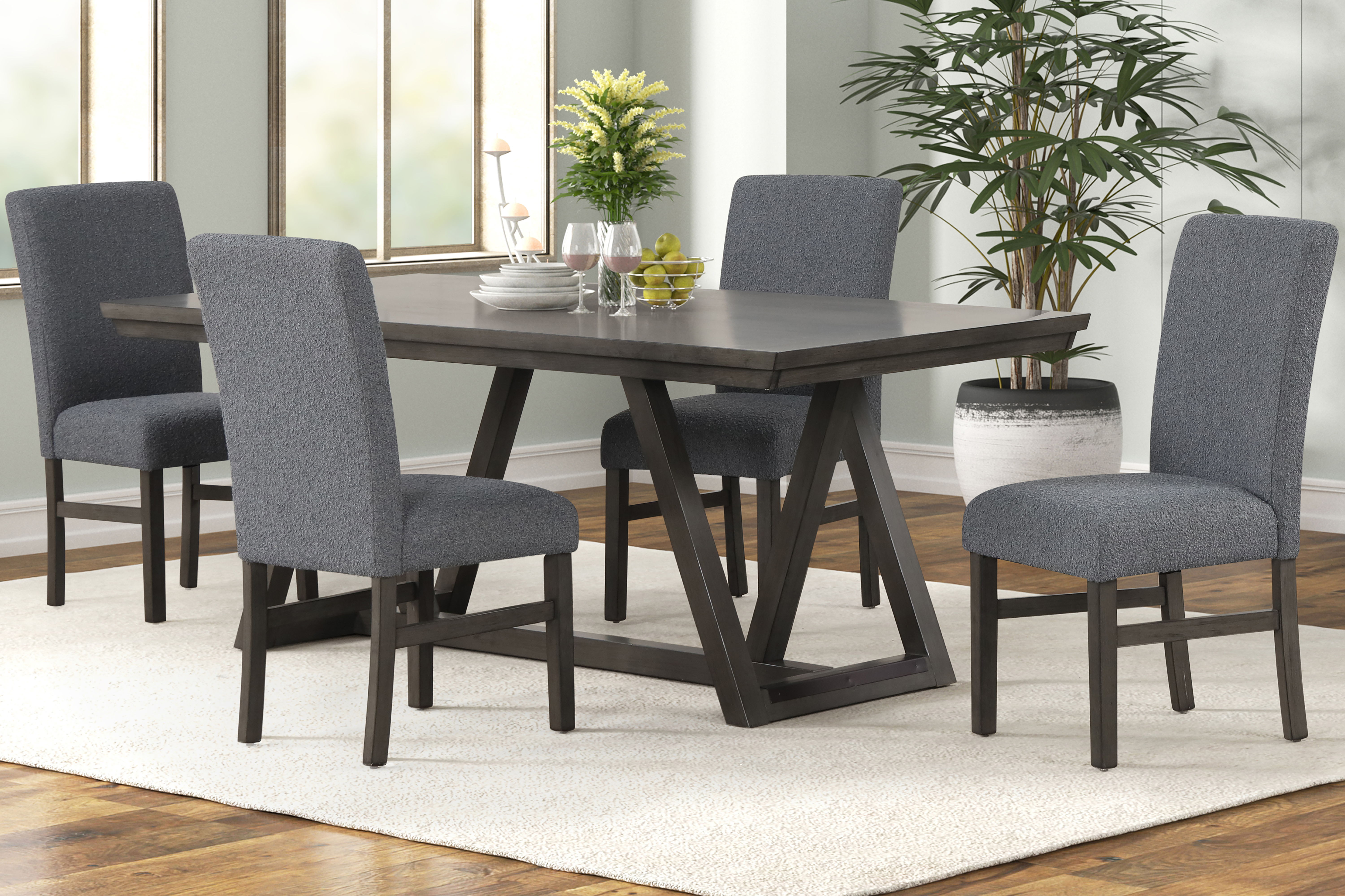 High Line - Dining Table & 4 Chairs - Gray