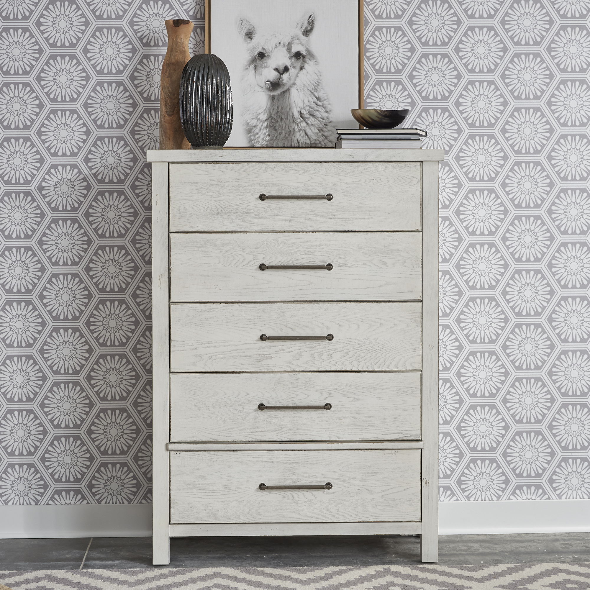 Liberty Furniture Modern Farmhouse - 5 Drawer Chest - White