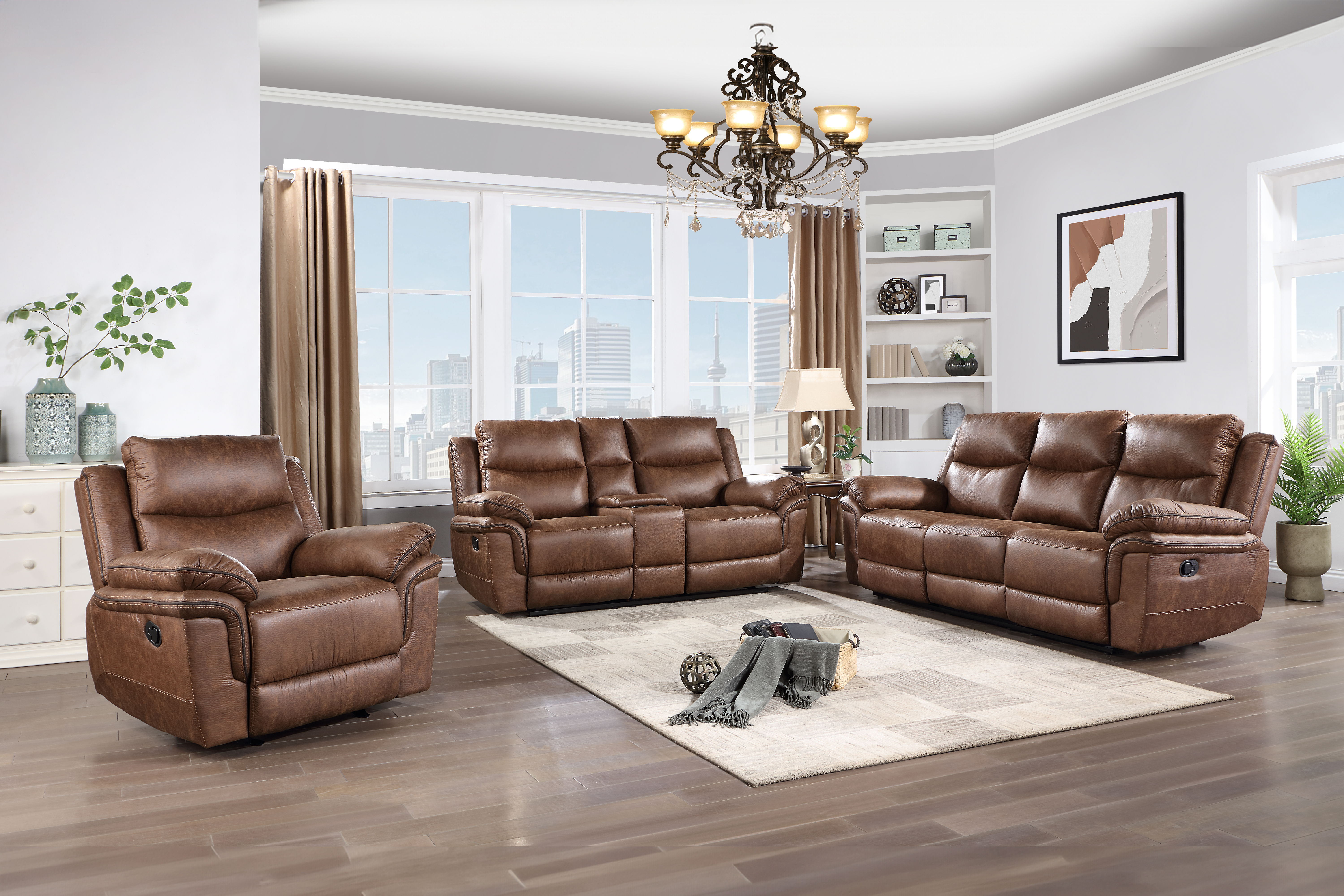 Ryland - Sofa With Power Footrest - Brown